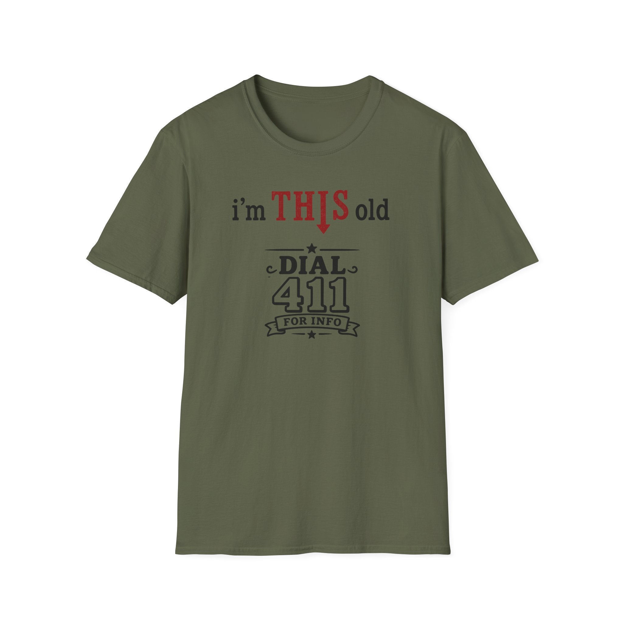 Funny T-Shirt — “I’m This Old Dial 411” Vintage Humor Tee