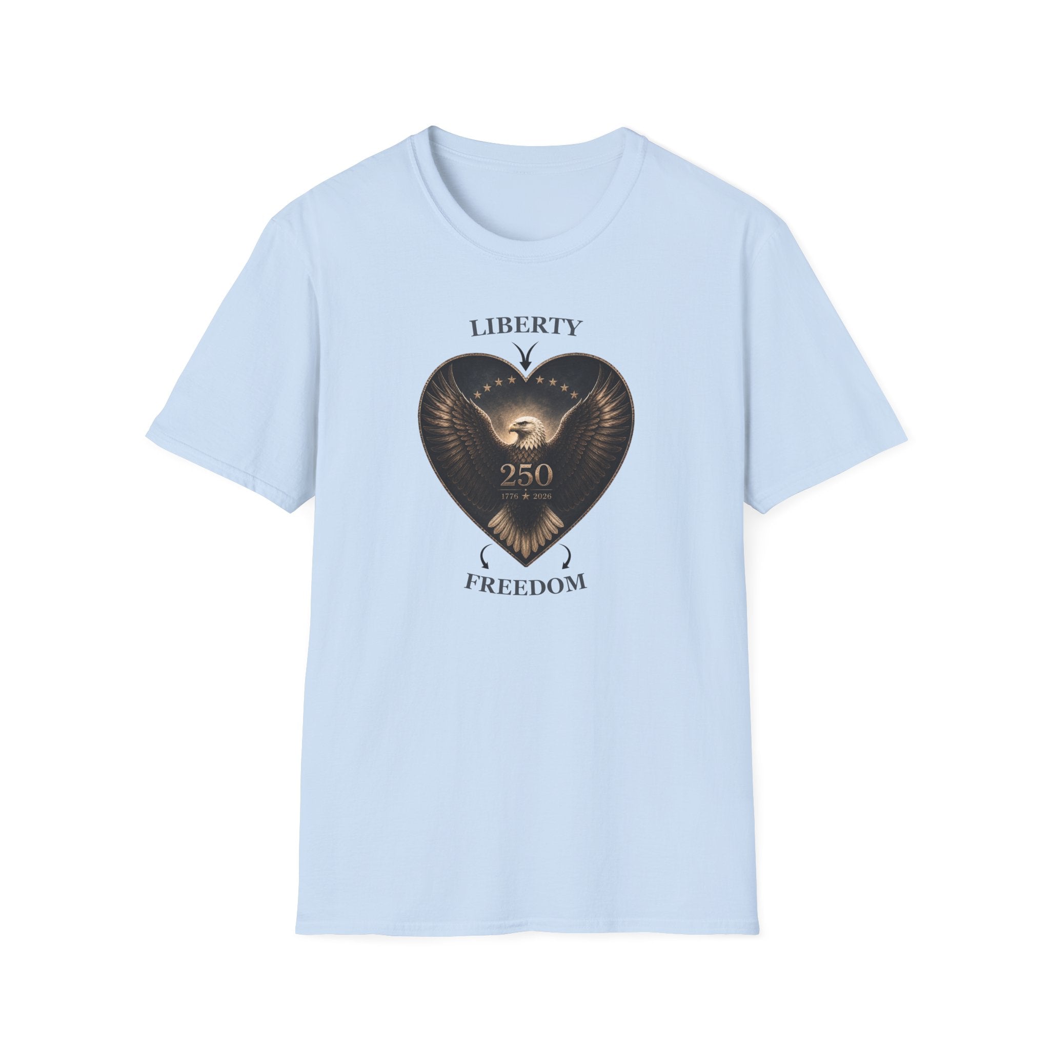 Liberty Heart Eagle T-Shirt — "Liberty 250" Patriotic Freedom Tee