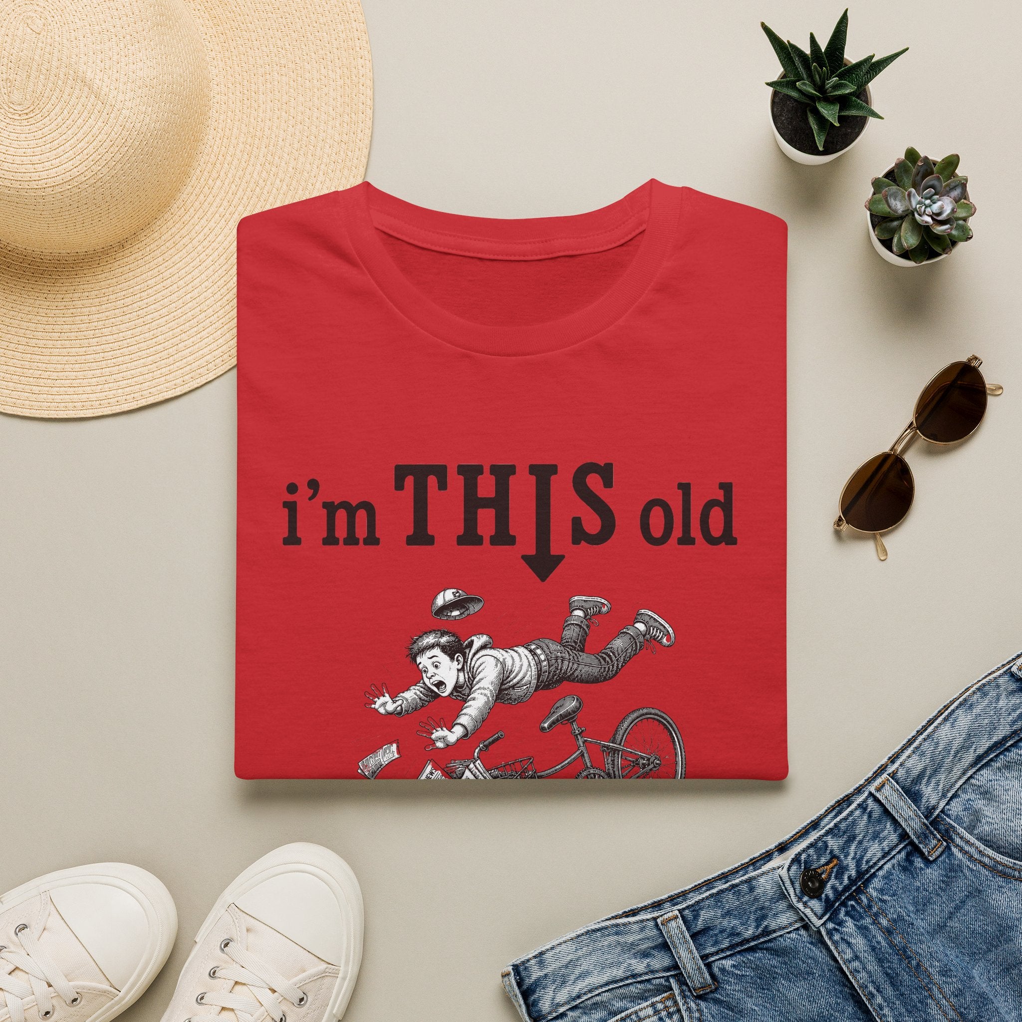 Retro 'I'm THIS Old' T-Shirt — Funny Vintage Bicycle Crash Tee