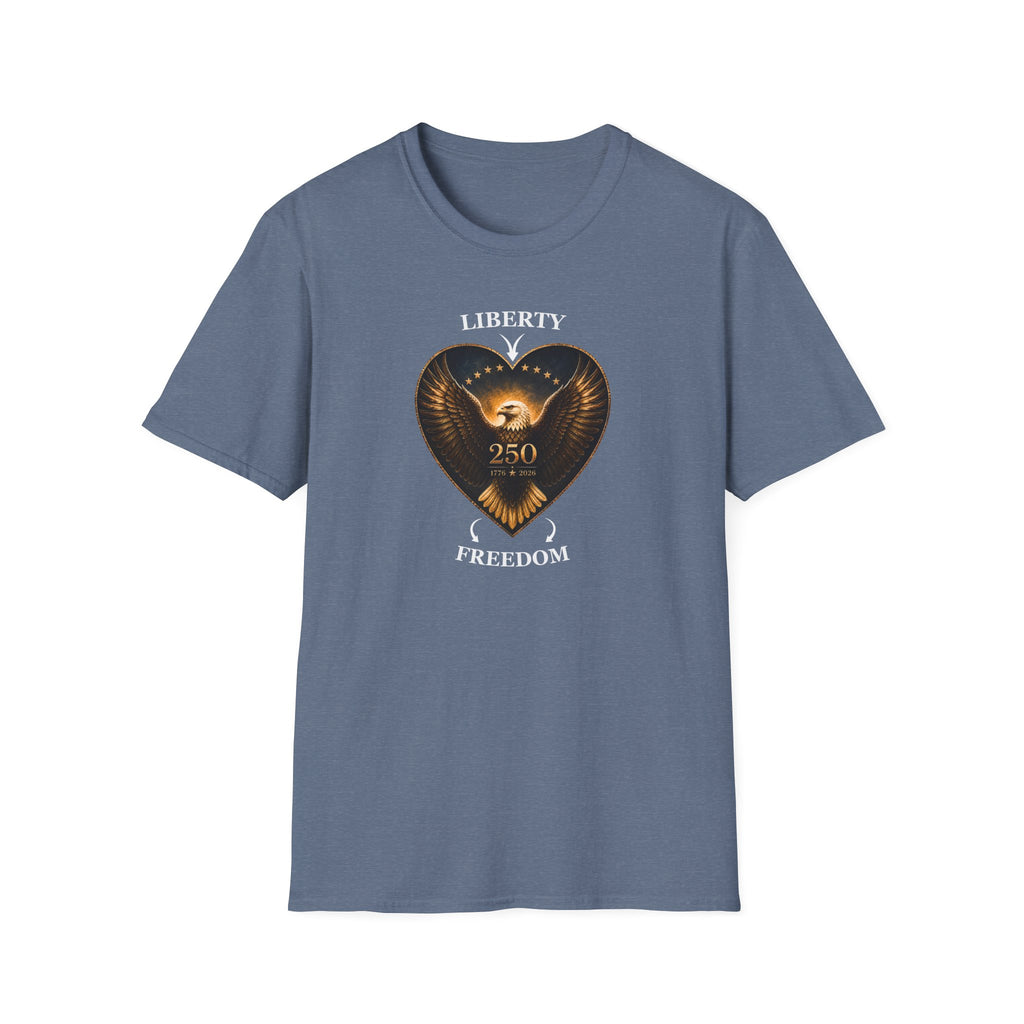 Liberty Heart Eagle T-Shirt — "Liberty 250" Patriotic Freedom Tee