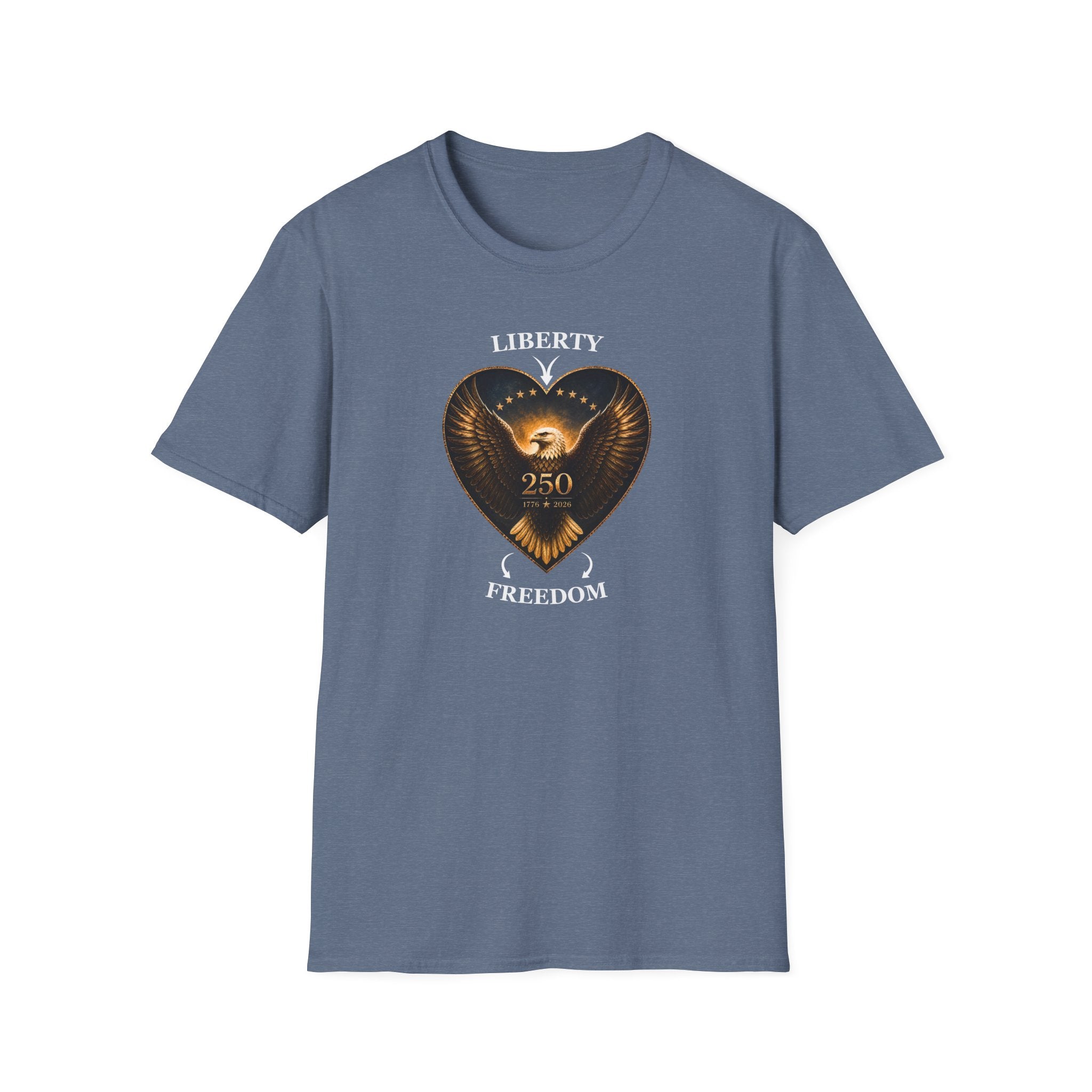 Liberty Heart Eagle T-Shirt — "Liberty 250" Patriotic Freedom Tee