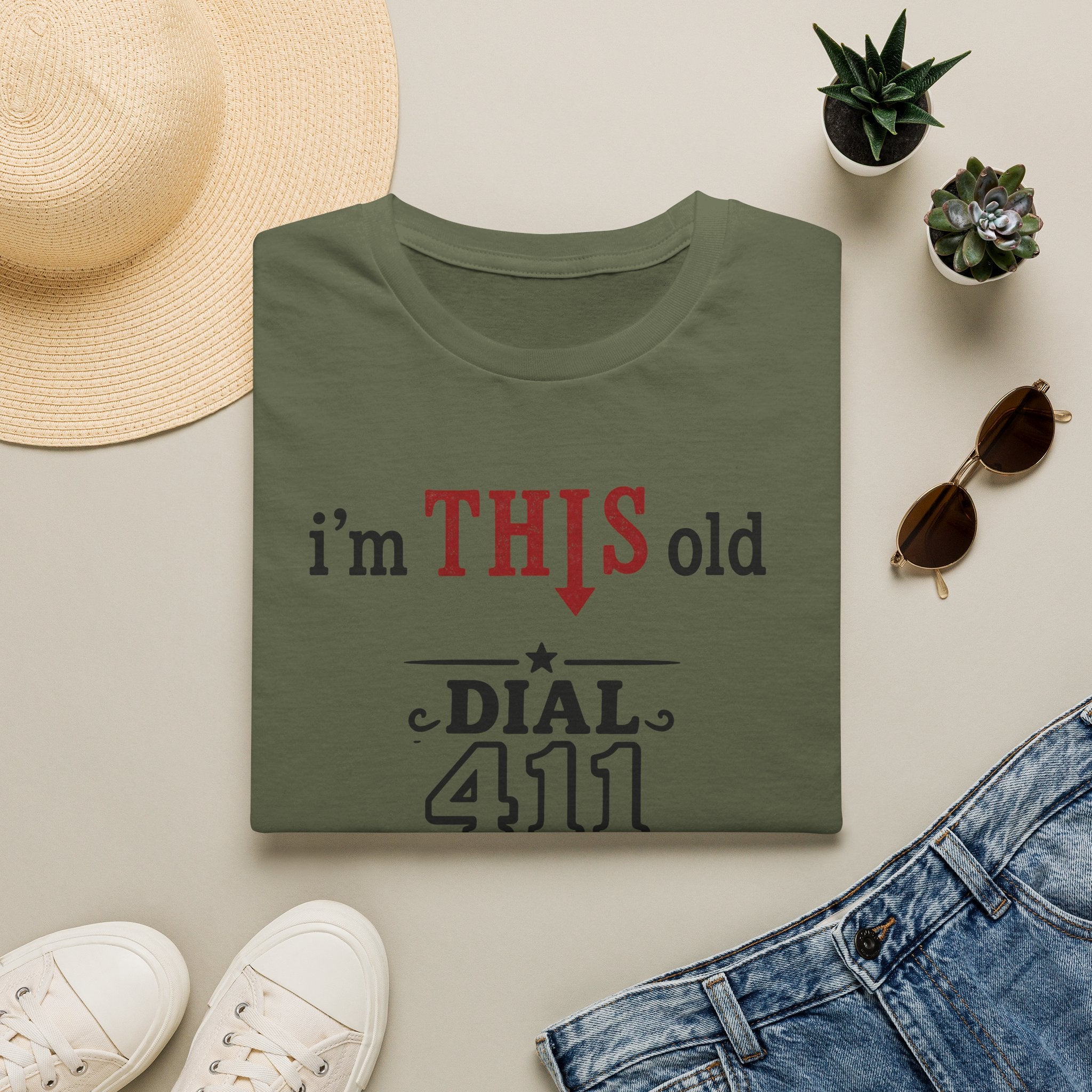 Funny T-Shirt — “I’m This Old Dial 411” Vintage Humor Tee