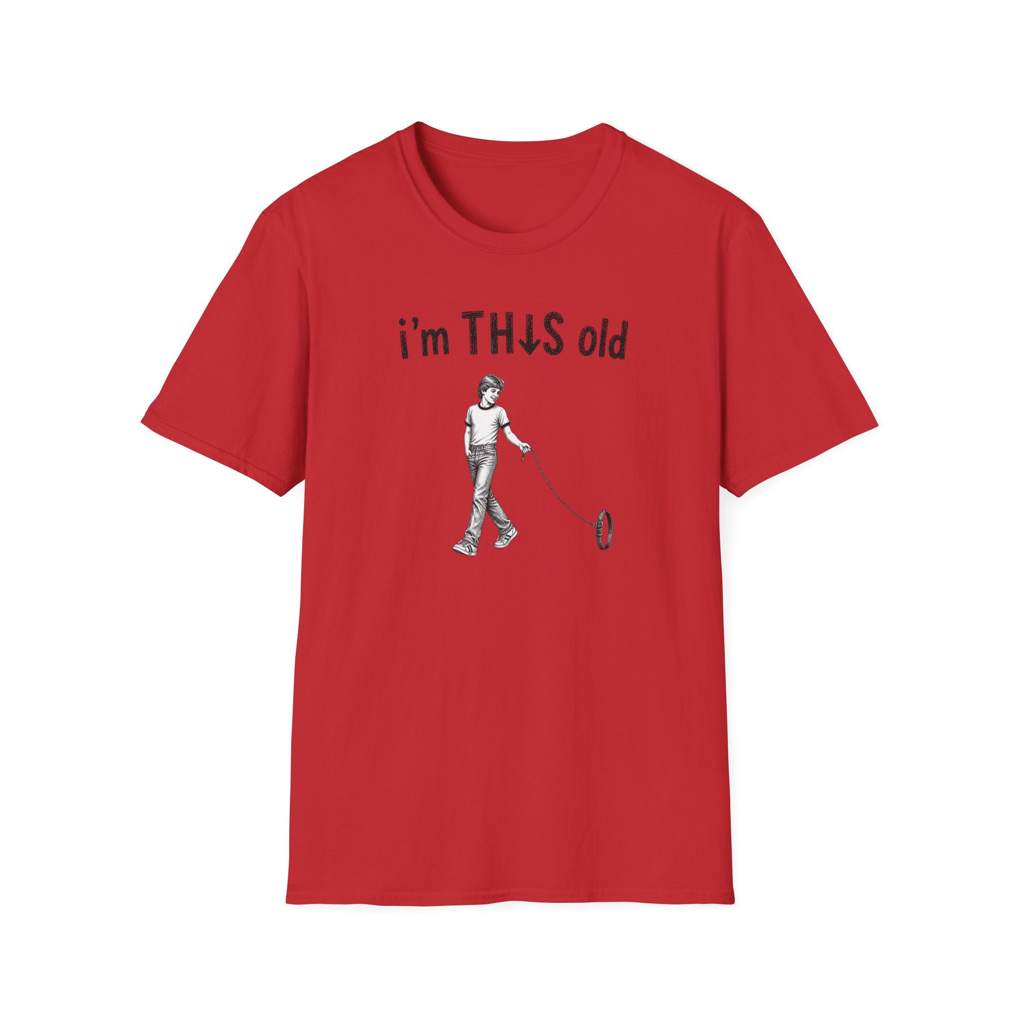 Vintage Toy Tee - "I'm This Old" Retro Kid with Hoop T-Shirt
