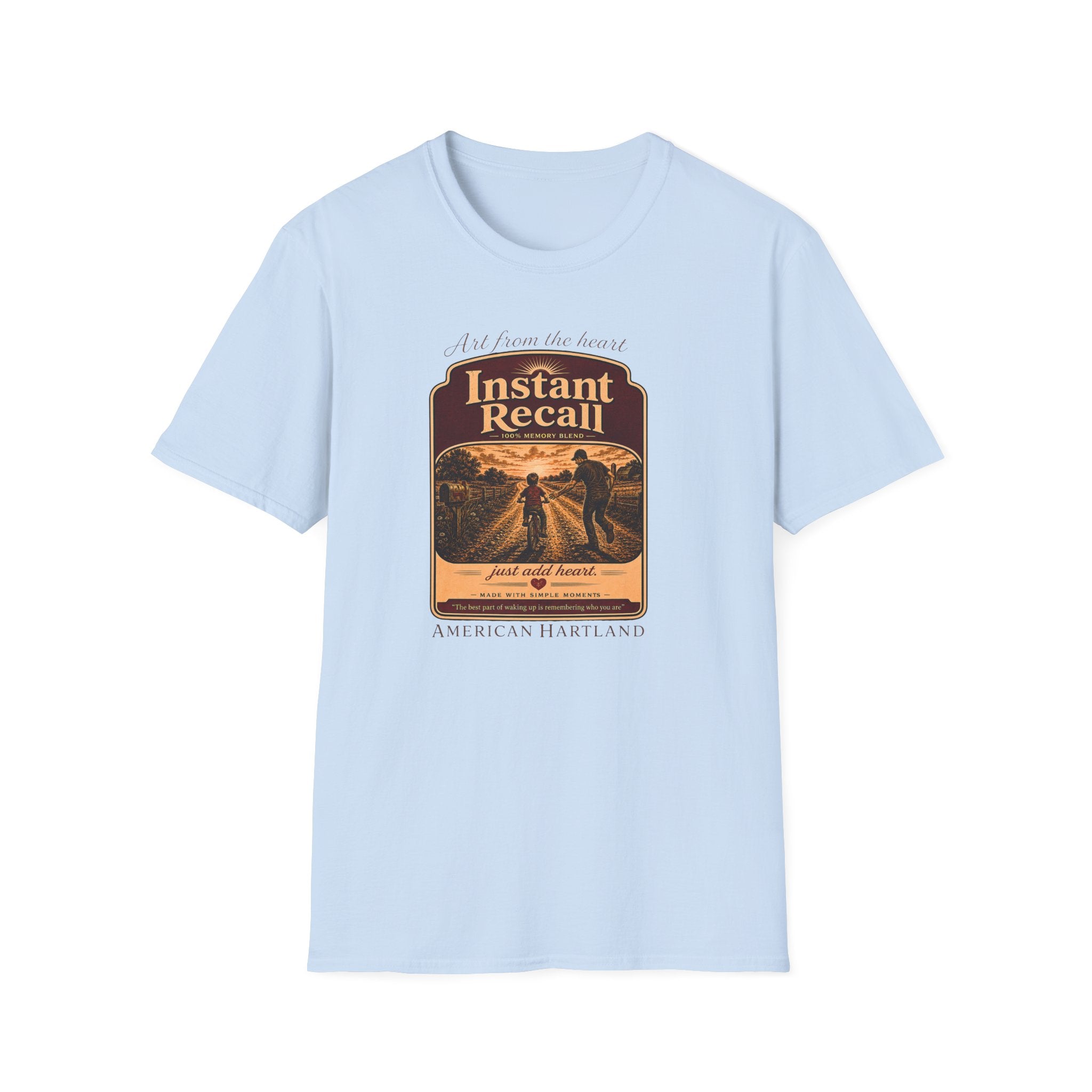 Instant Recall Vintage Tee — Retro Sunset Memory Graphic T-Shirt