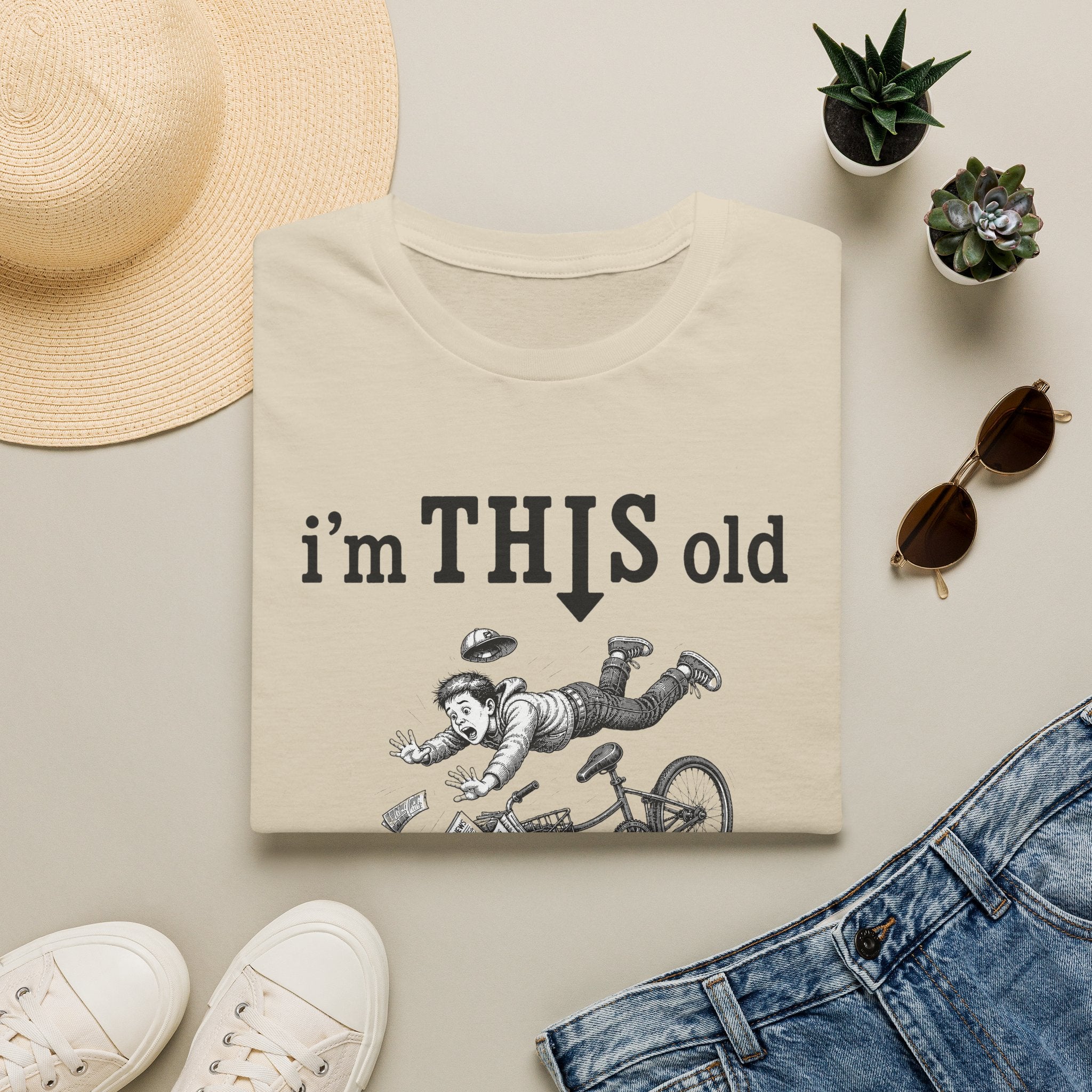 Retro 'I'm THIS Old' T-Shirt — Funny Vintage Bicycle Crash Tee