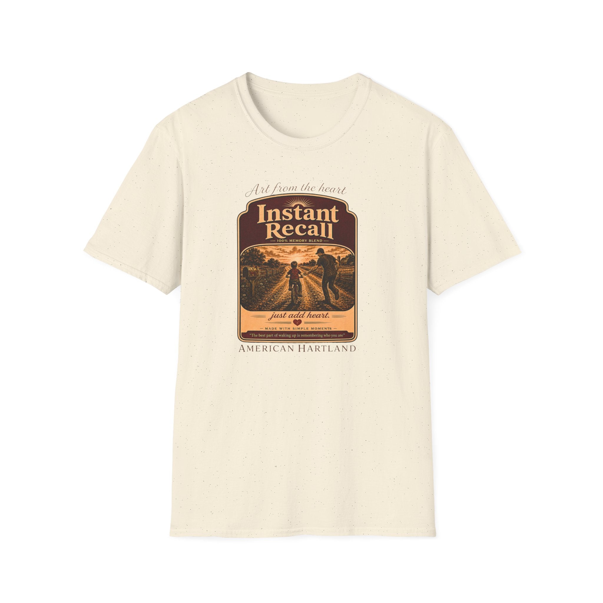 Instant Recall Vintage Tee — Retro Sunset Memory Graphic T-Shirt