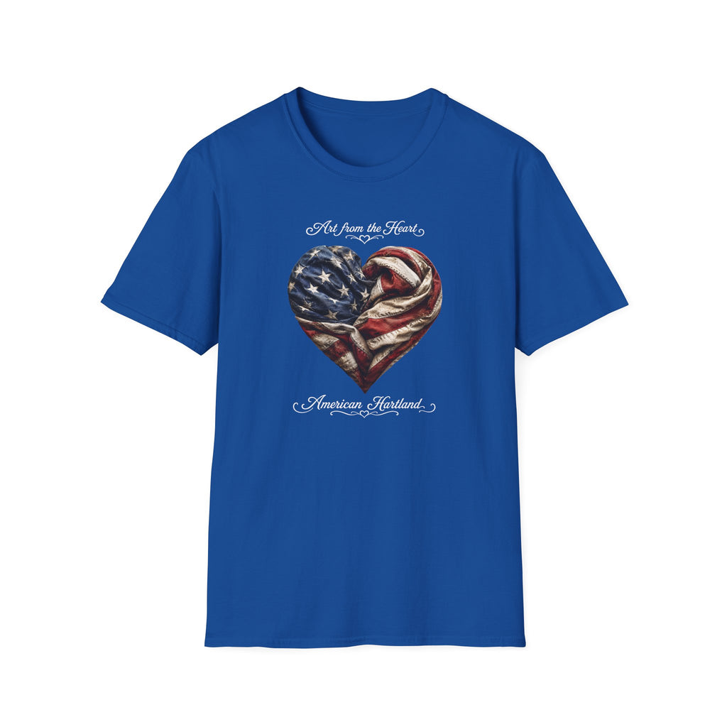 Patriotic Heart T-Shirt — “Art From the Heart” American Flag Tee