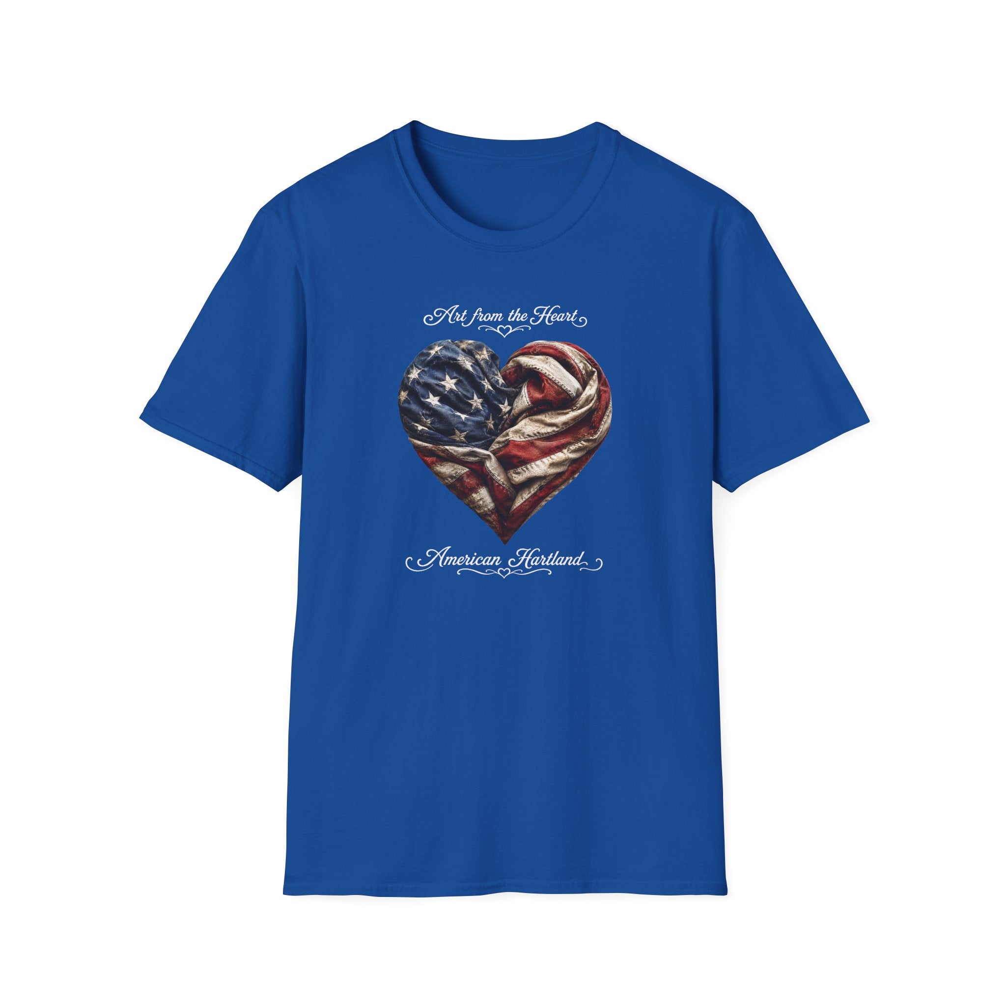 Patriotic Heart T-Shirt — “Art From the Heart” American Flag Tee