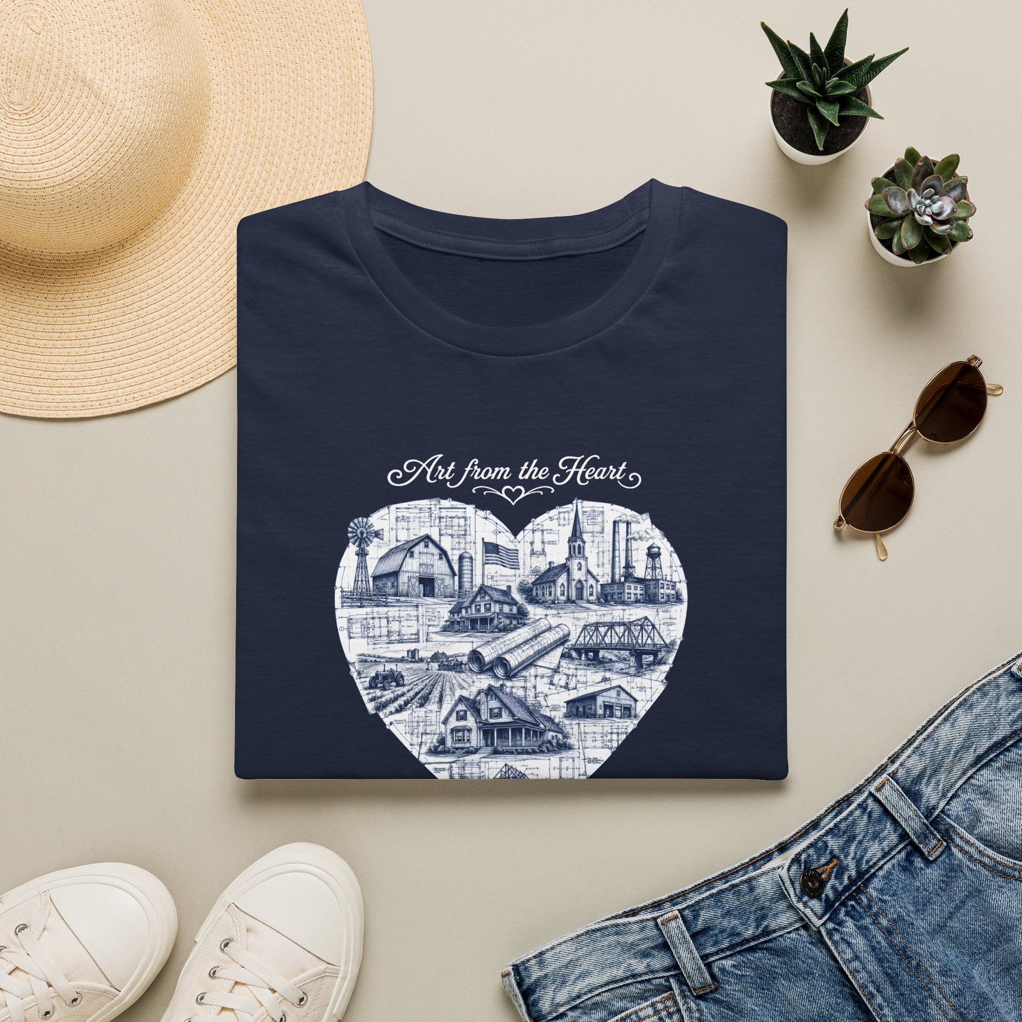 Heart Cityscape T-Shirt — "Art from the Heart" American Heartland Illustration