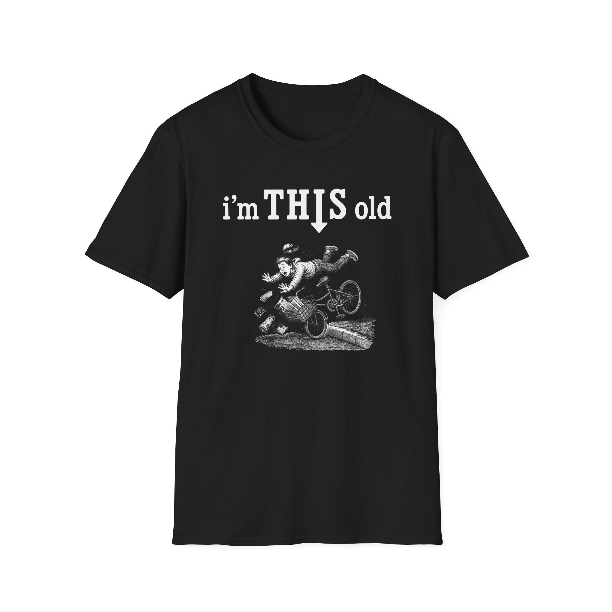 Retro 'I'm THIS Old' T-Shirt — Funny Vintage Bicycle Crash Tee