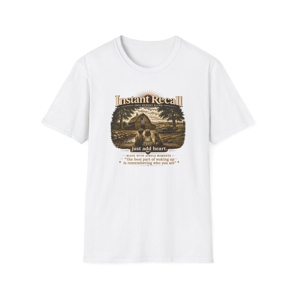 Instant Recall Vintage Barn T-Shirt — 'Just Add Heart' Nostalgic Farm Tee