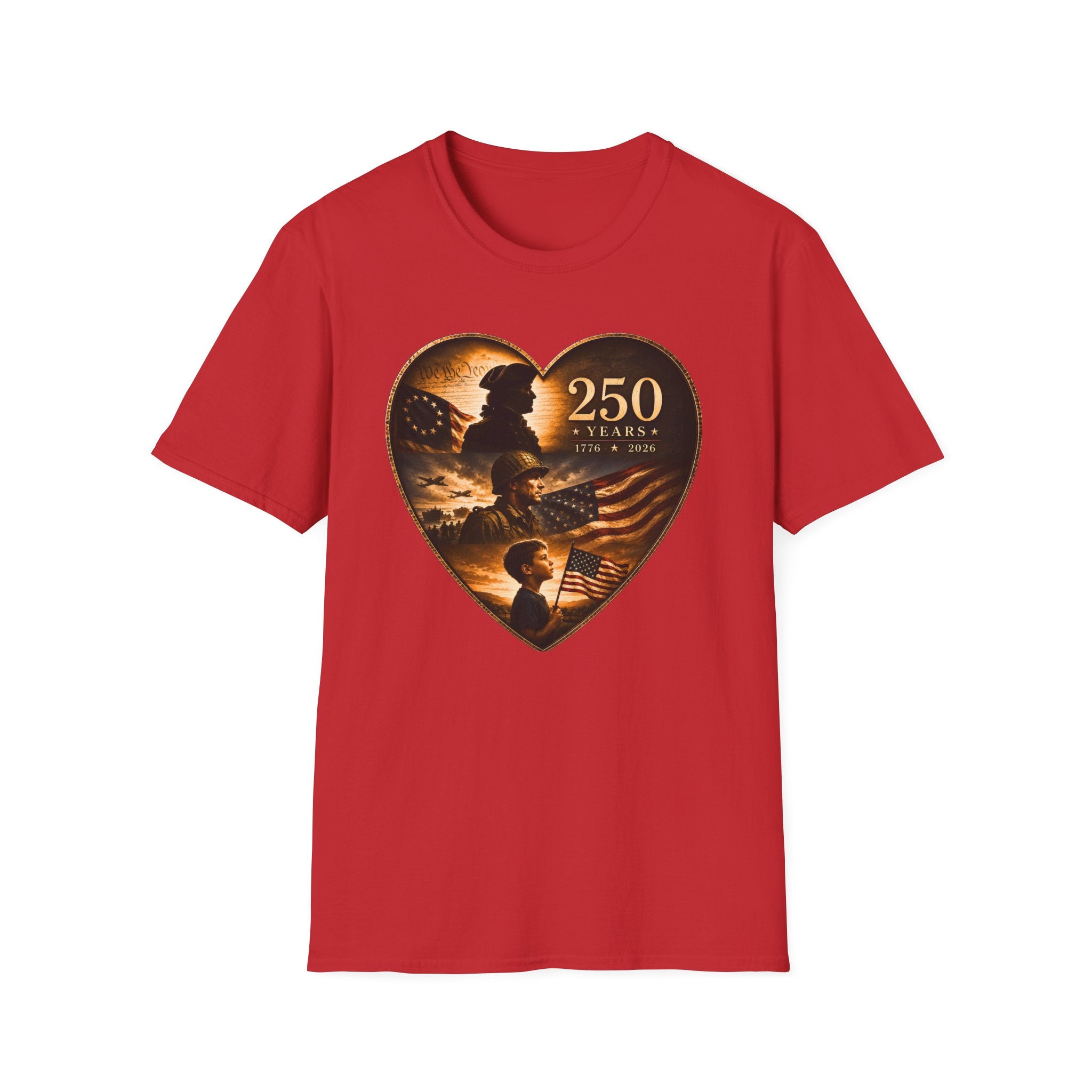 250 Years Heart American generation Flag T-Shirt