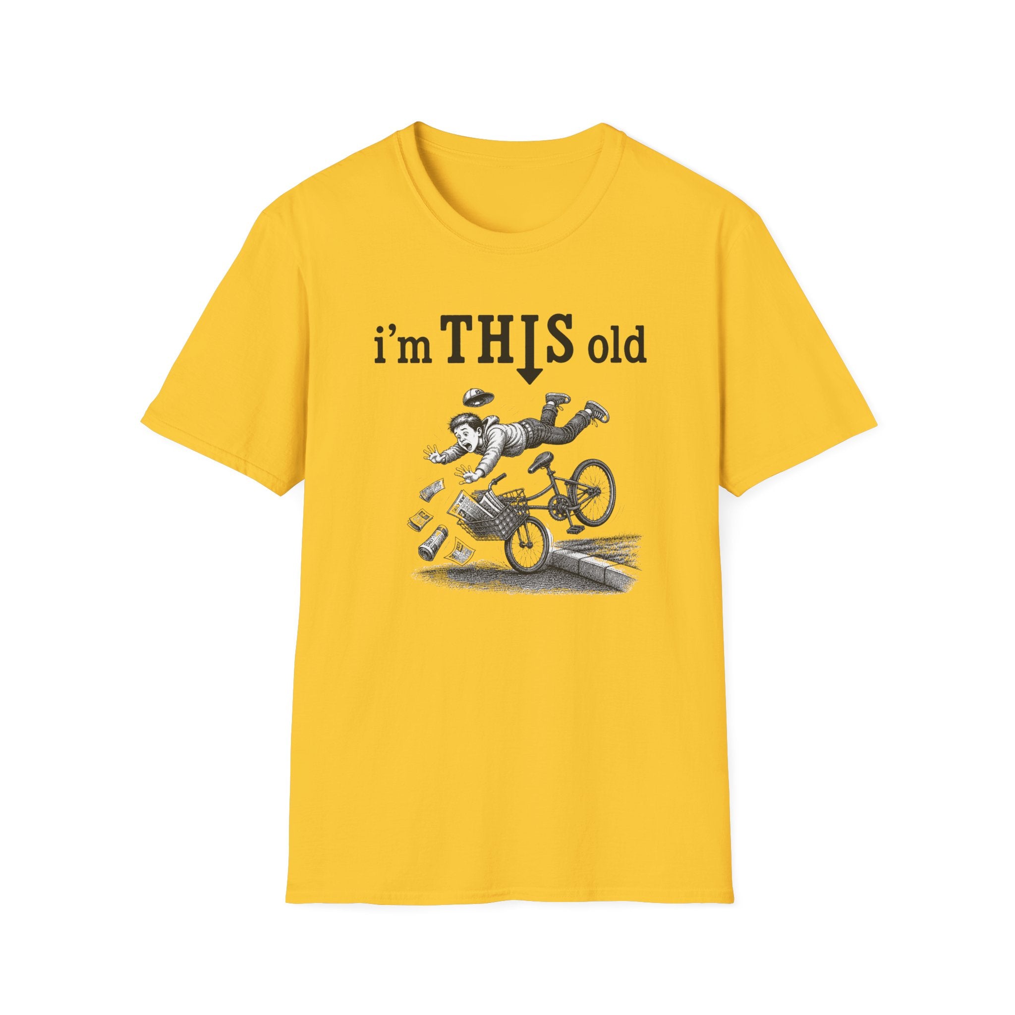 Retro 'I'm THIS Old' T-Shirt — Funny Vintage Bicycle Crash Tee