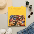 Motorcycle Stunt T-Shirt — American Flag 250YR Dirt Bike Graphic