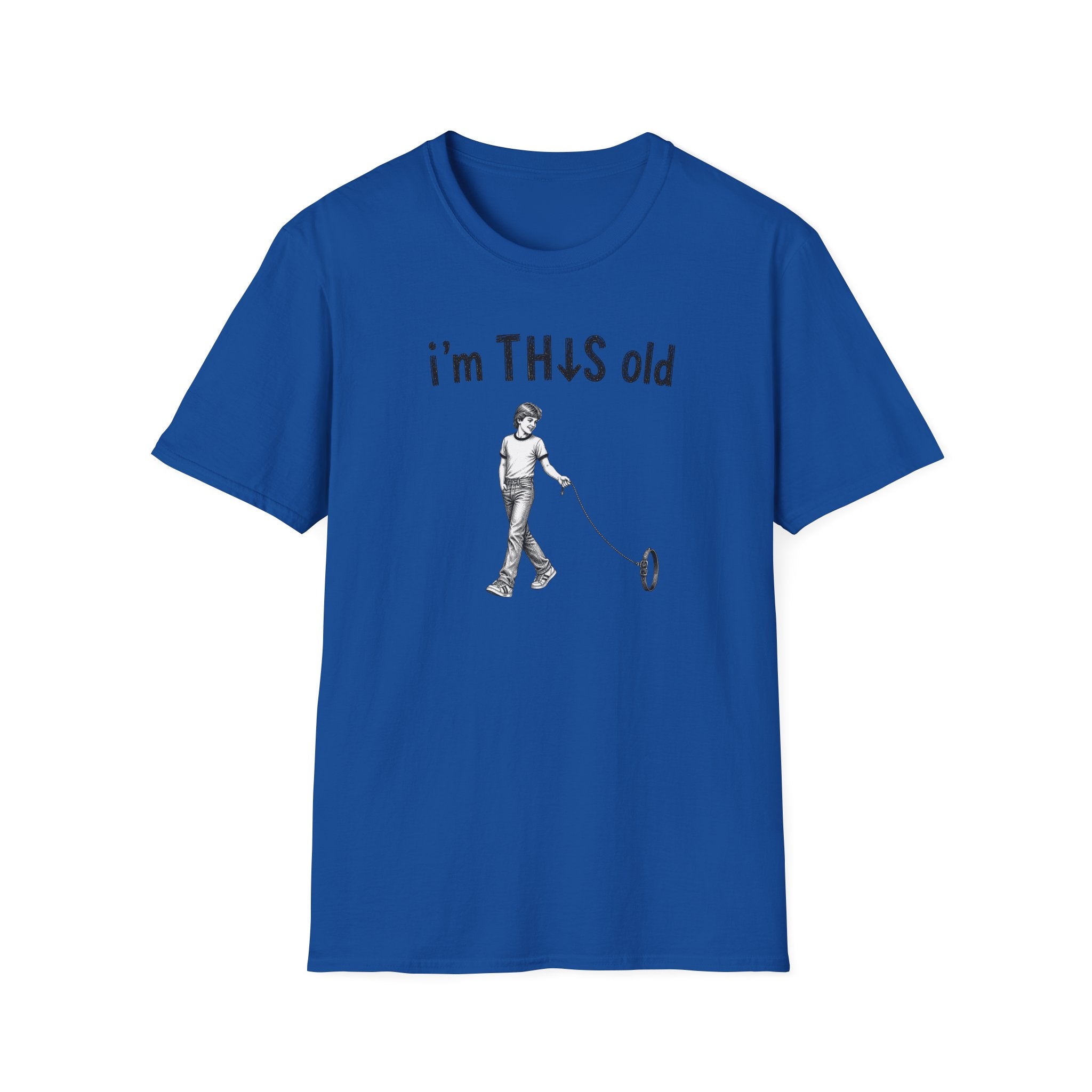 Vintage Toy Tee - "I'm This Old" Retro Kid with Hoop T-Shirt
