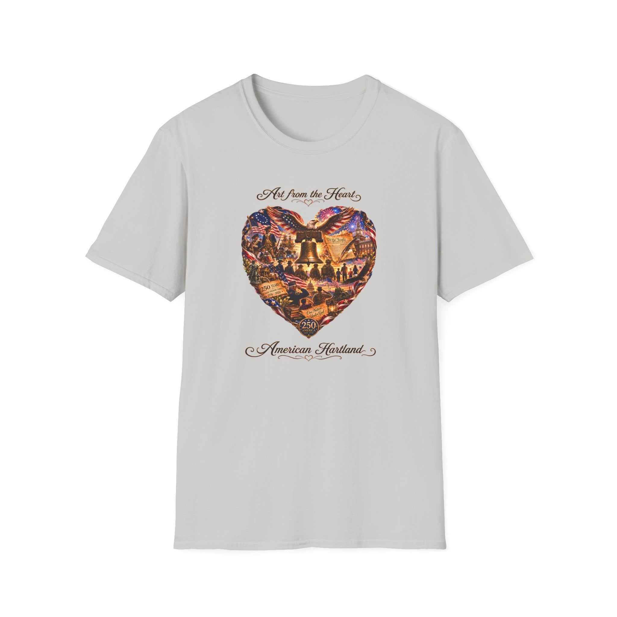 T-Shirt — "Art from the Heart: American Heartland" Patriotic Heart Design