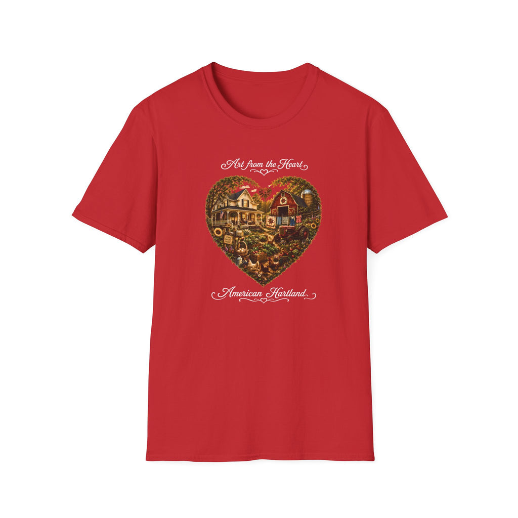 Heartland Farm Heart Graphic T-Shirt — "Art from the Heart" Rustic Cottage Tee