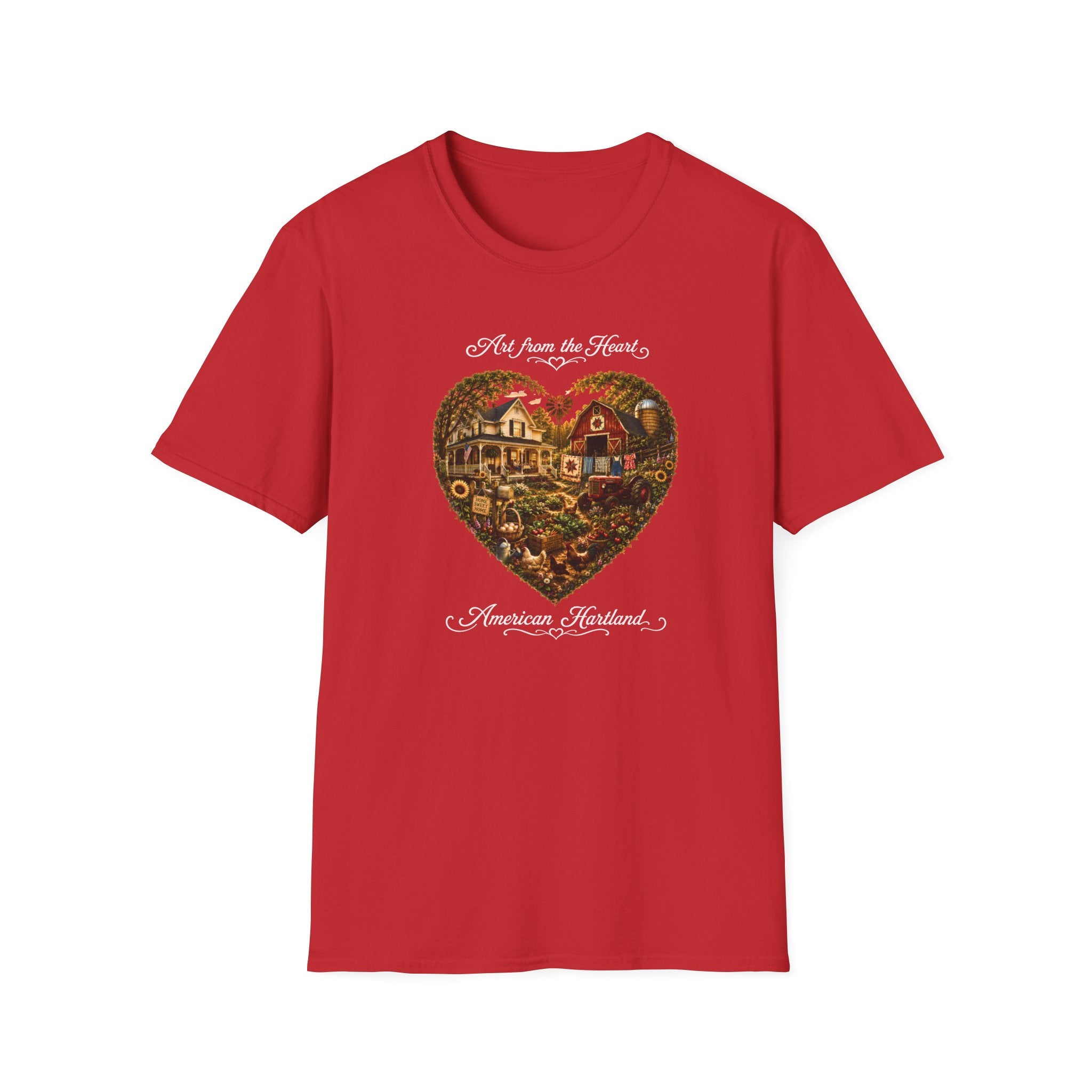 Heartland Farm Heart Graphic T-Shirt — "Art from the Heart" Rustic Cottage Tee