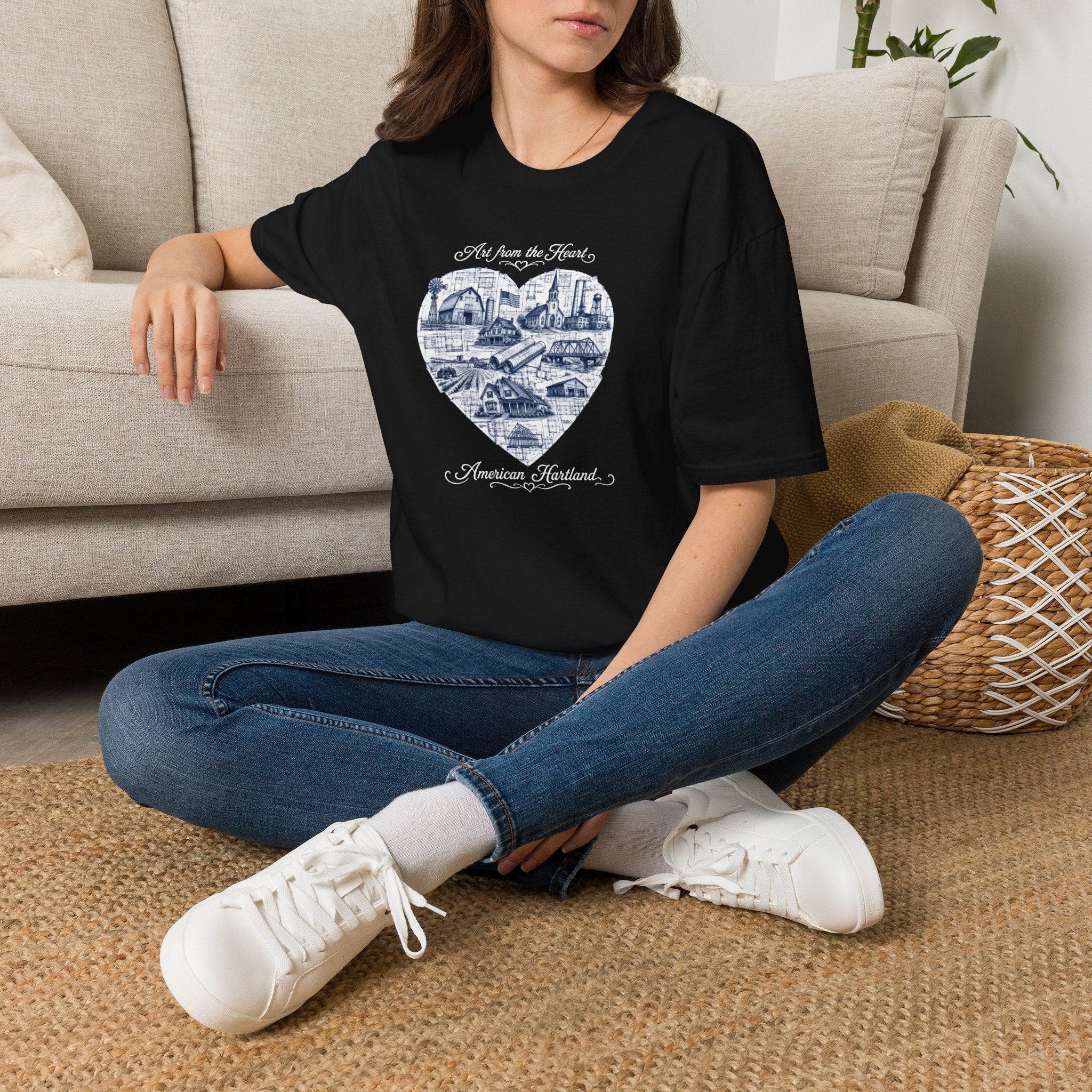 Heart Cityscape T-Shirt — "Art from the Heart" American Heartland Illustration