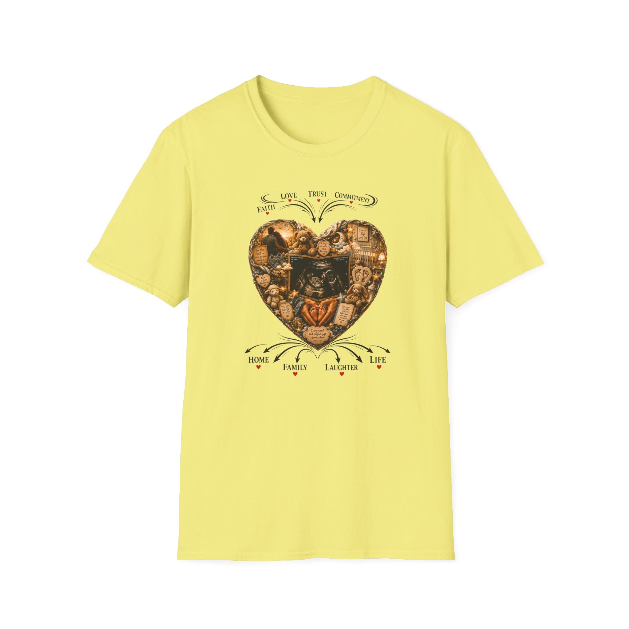 Memorial Heart T-Shirt — Faith, Love, Trust, Commitment Tee