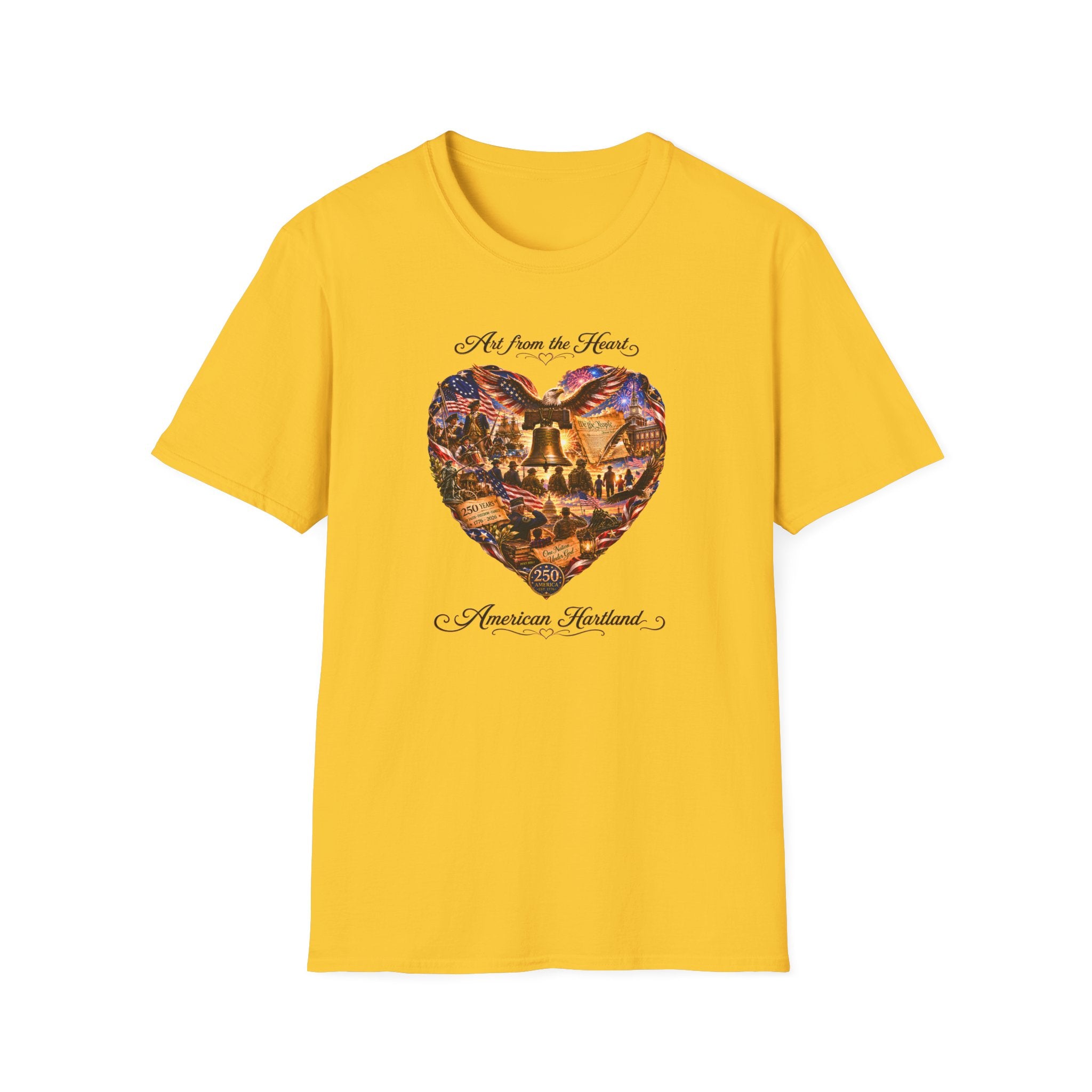 T-Shirt — "Art from the Heart: American Heartland" Patriotic Heart Design