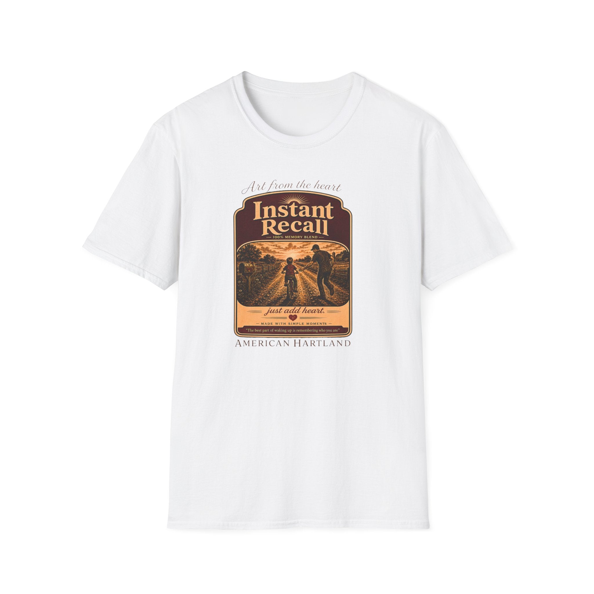 Instant Recall Vintage Tee — Retro Sunset Memory Graphic T-Shirt