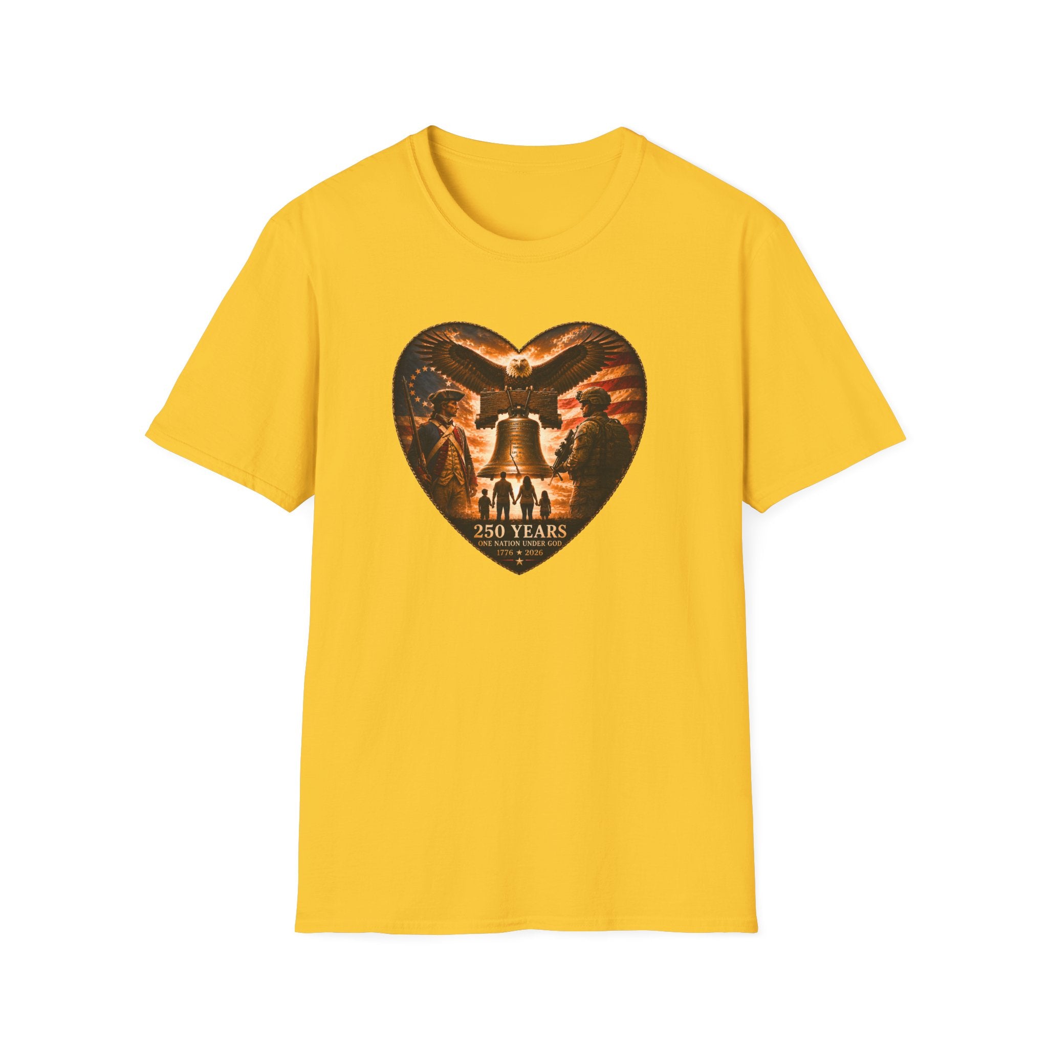 Liberty Heart T‑Shirt — Patriotic Eagle & Liberty Bell Design