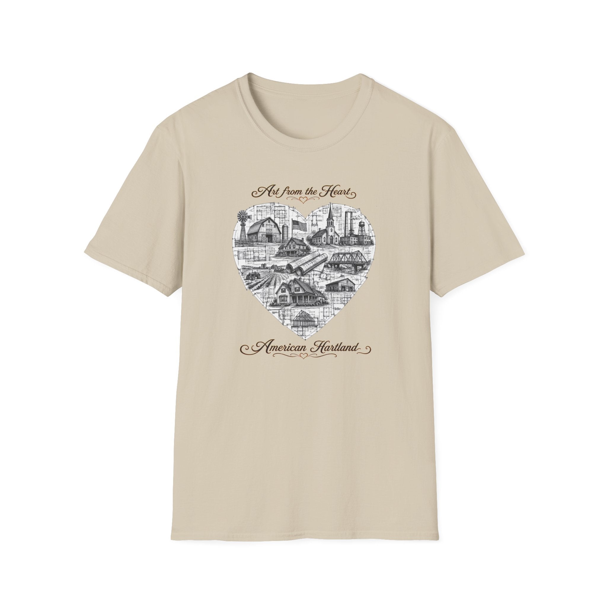 Heart Cityscape T-Shirt — "Art from the Heart" American Heartland Illustration