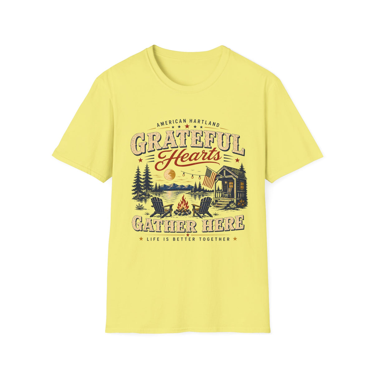 Grateful Hearts gather here Campfire T-Shirt