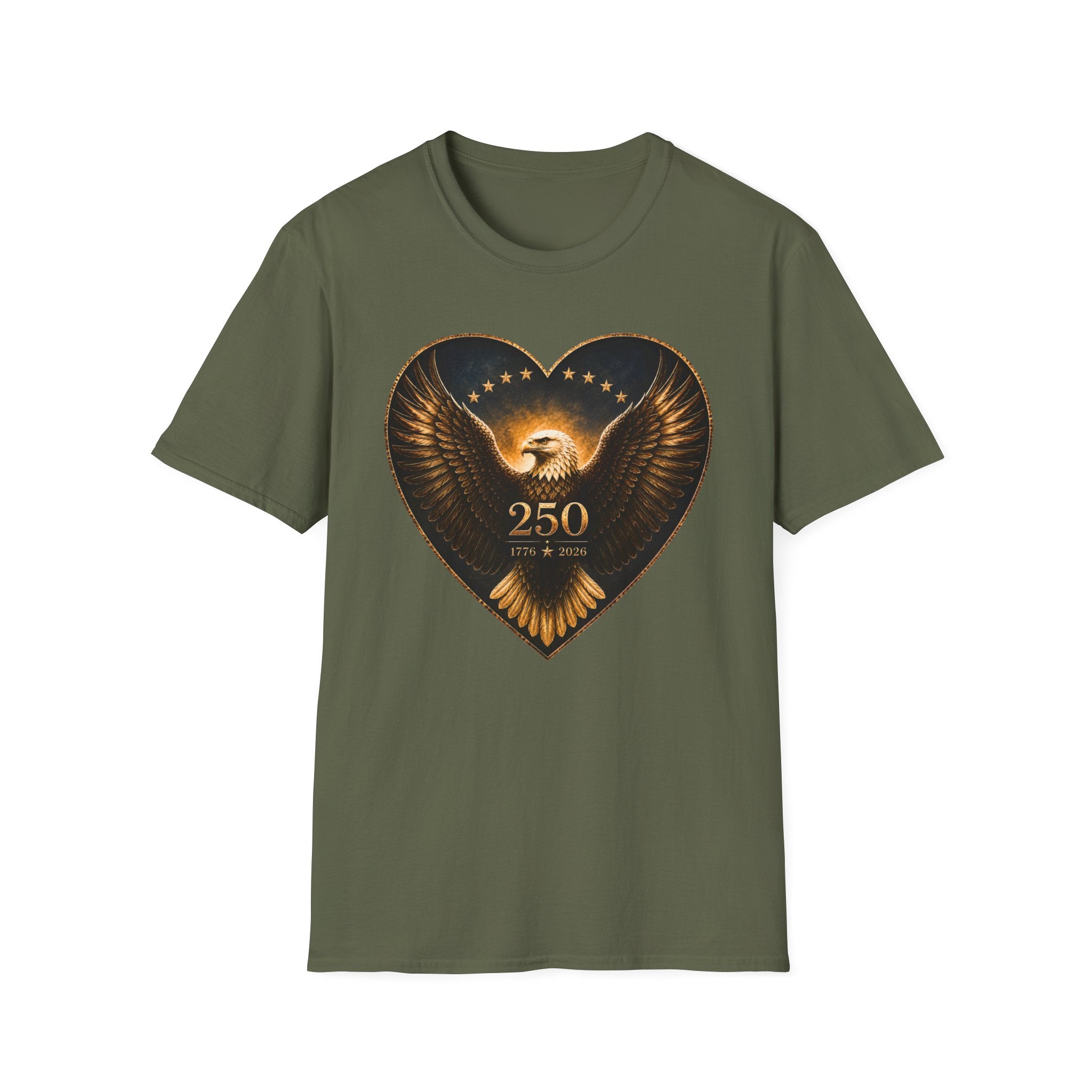Patriotic 250th Anniversary Eagle Heart T-Shirt