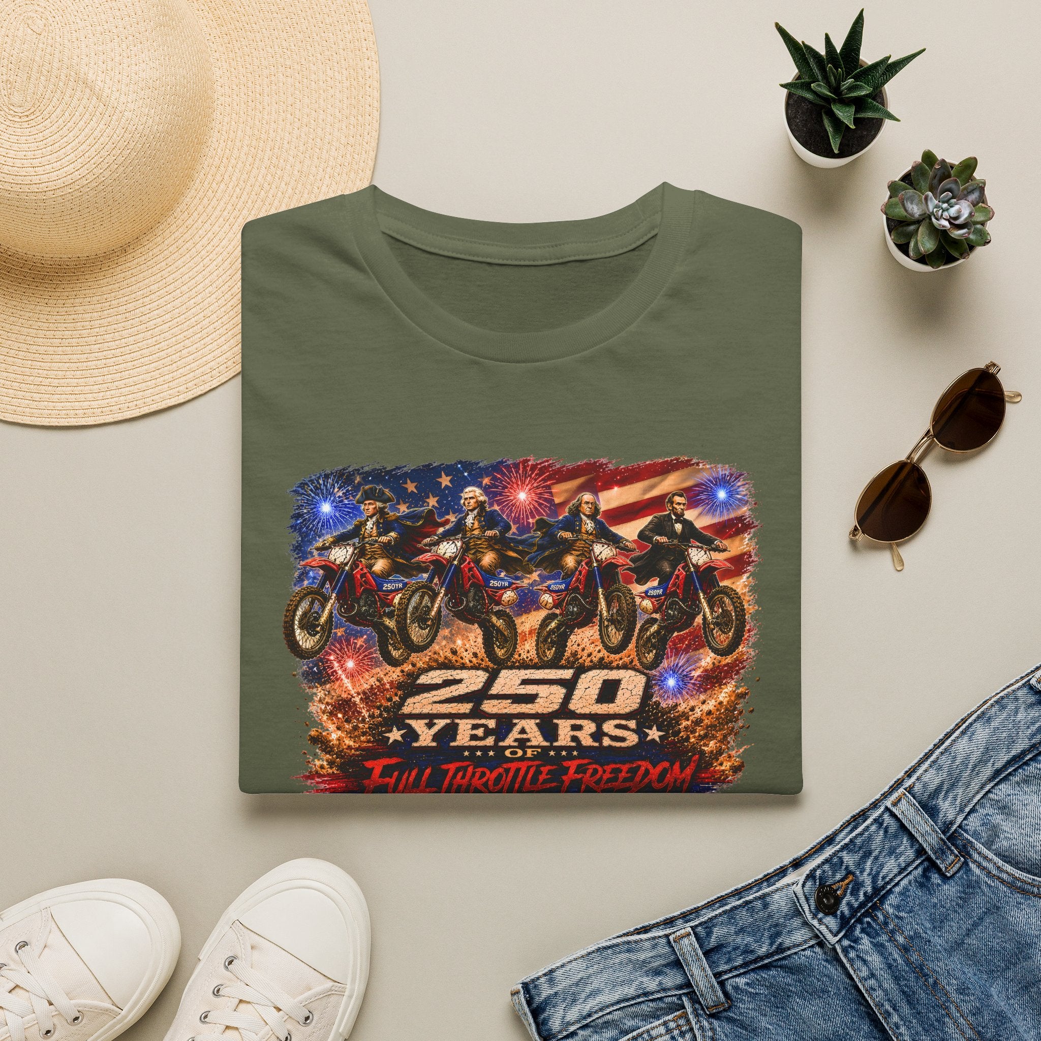 Motorcycle 250 Years T‑Shirt — Full Throttle Freedom Graphic Tee