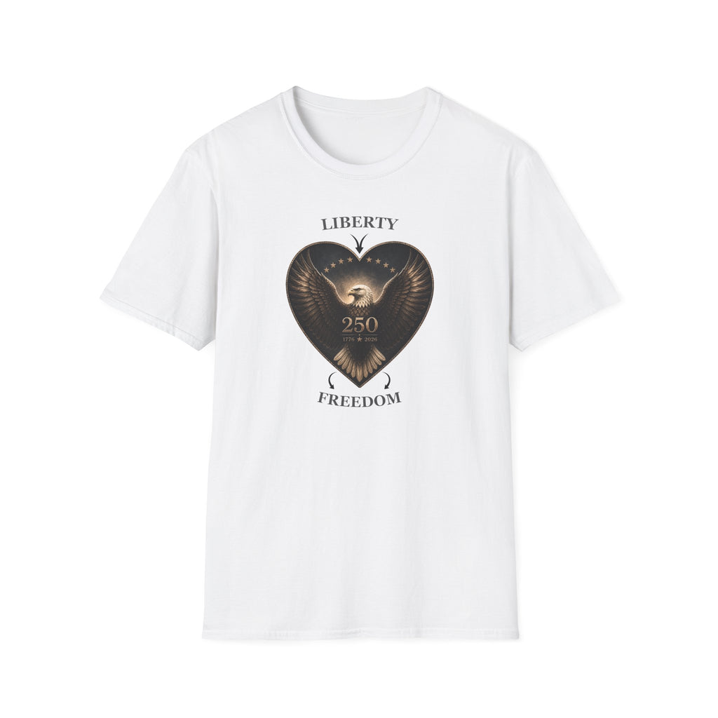 Liberty Heart Eagle T-Shirt — "Liberty 250" Patriotic Freedom Tee