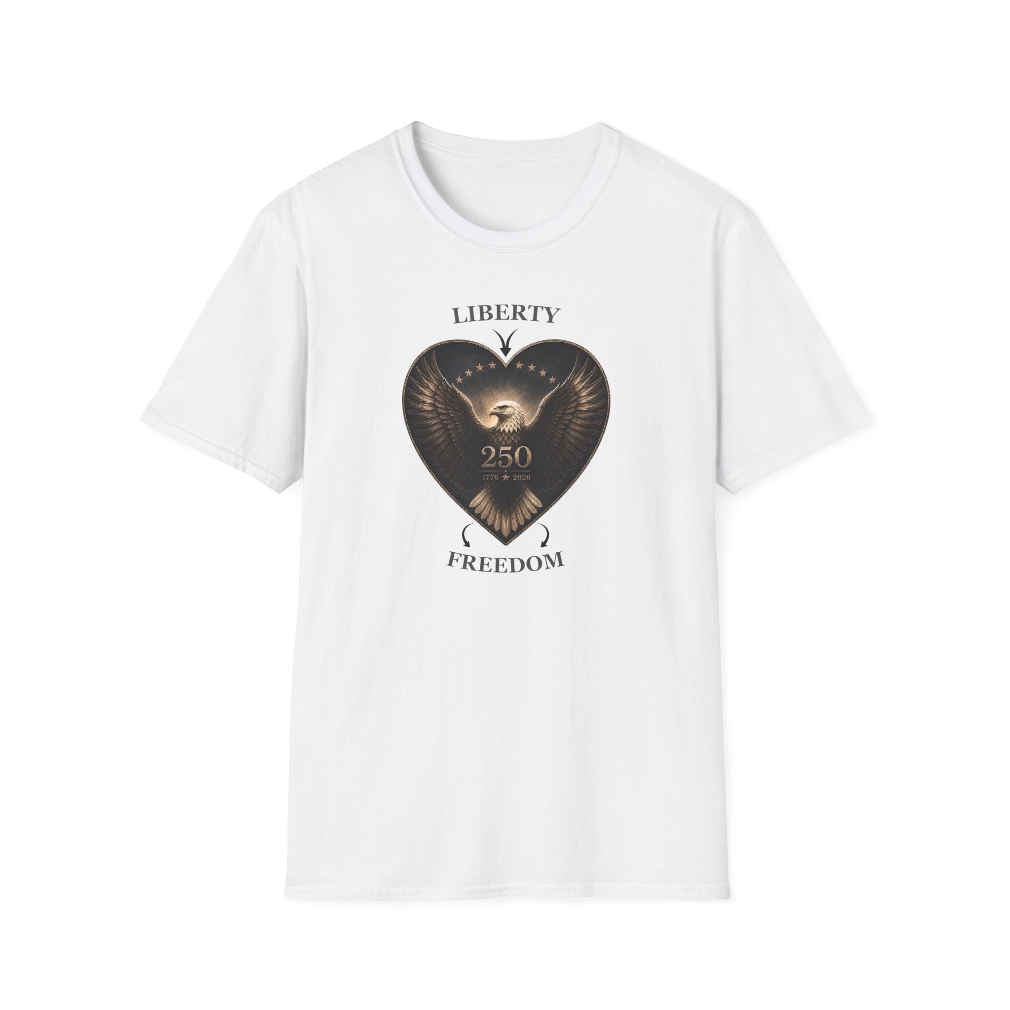 Liberty Heart Eagle T-Shirt — "Liberty 250" Patriotic Freedom Tee