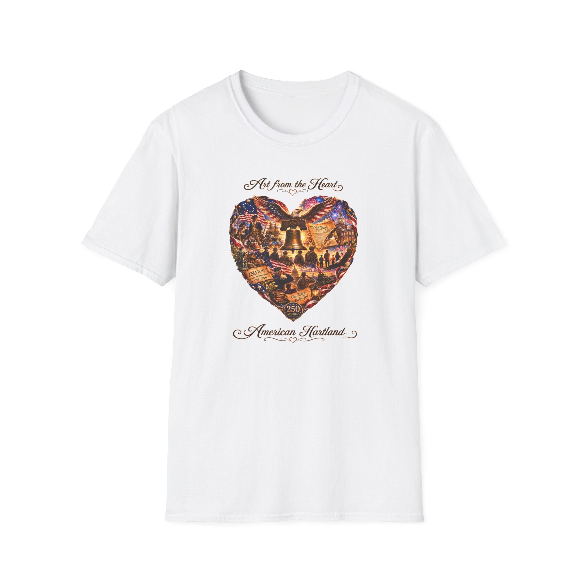 T-Shirt — "Art from the Heart: American Heartland" Patriotic Heart Design