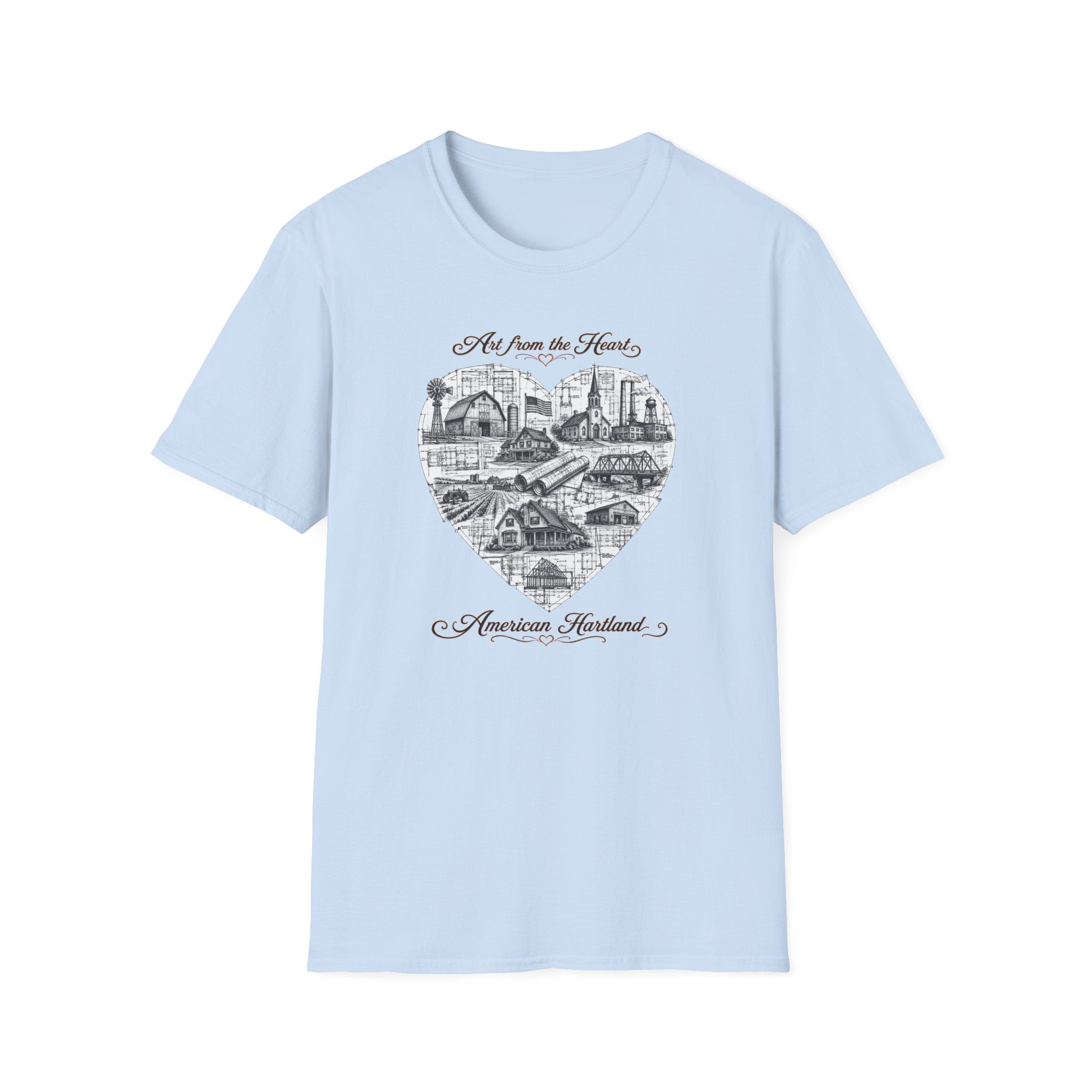 Heart Cityscape T-Shirt — "Art from the Heart" American Heartland Illustration