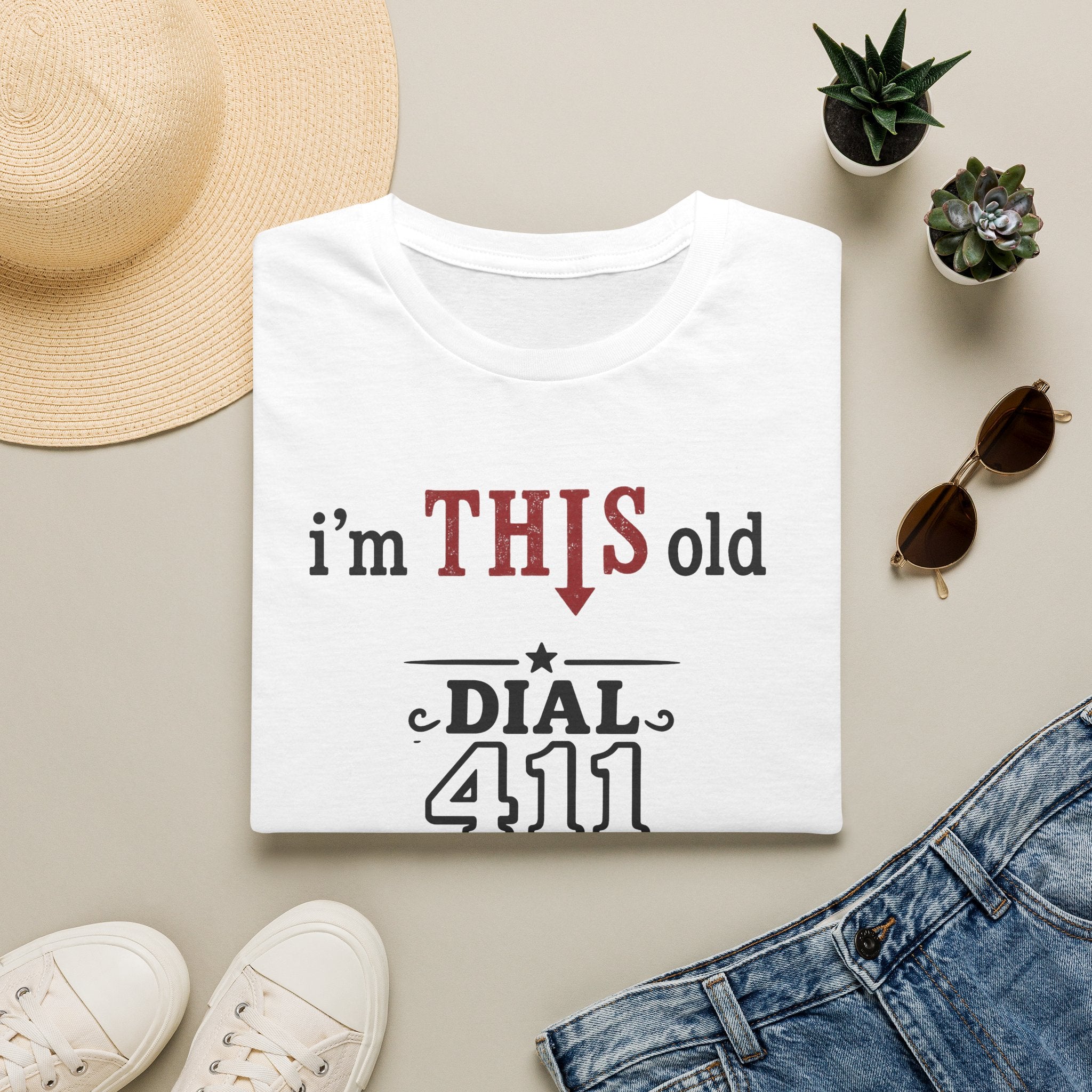 Funny T-Shirt — “I’m This Old Dial 411” Vintage Humor Tee