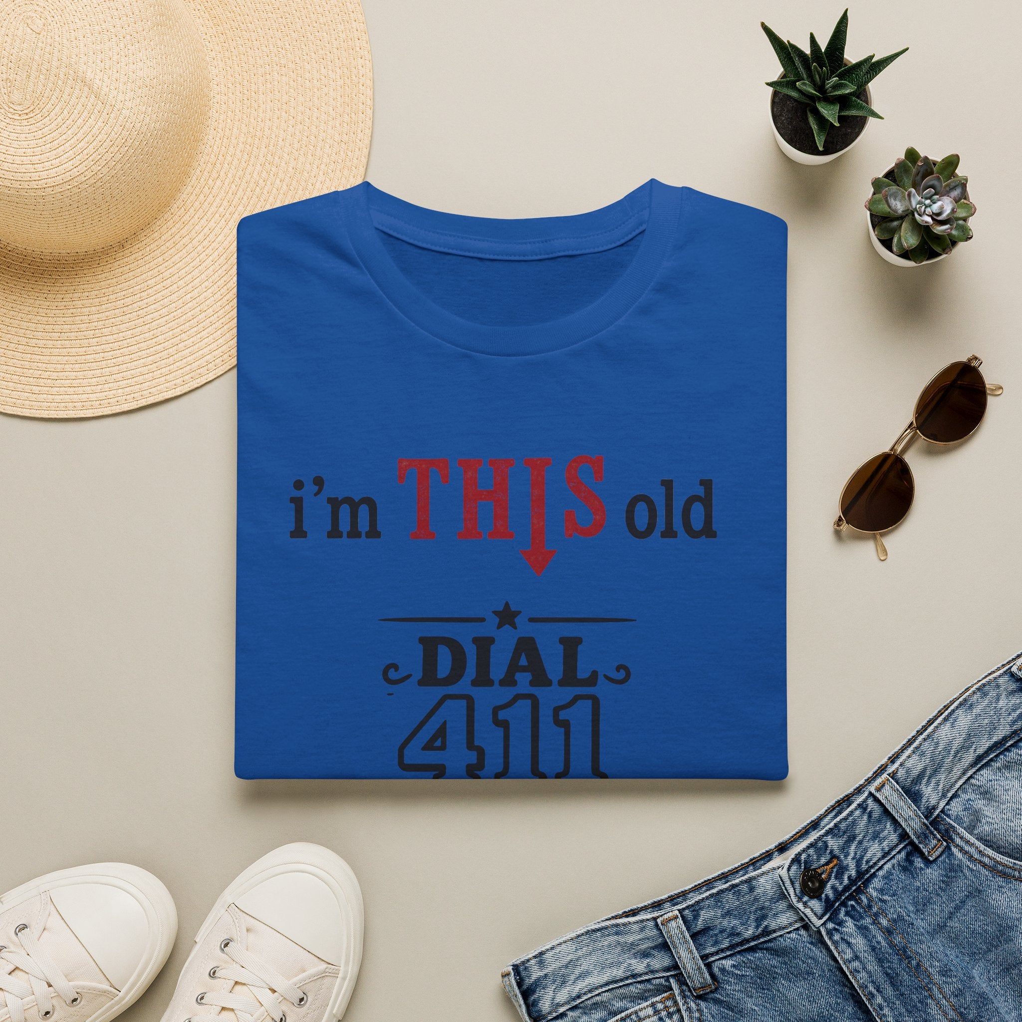 Funny T-Shirt — “I’m This Old Dial 411” Vintage Humor Tee
