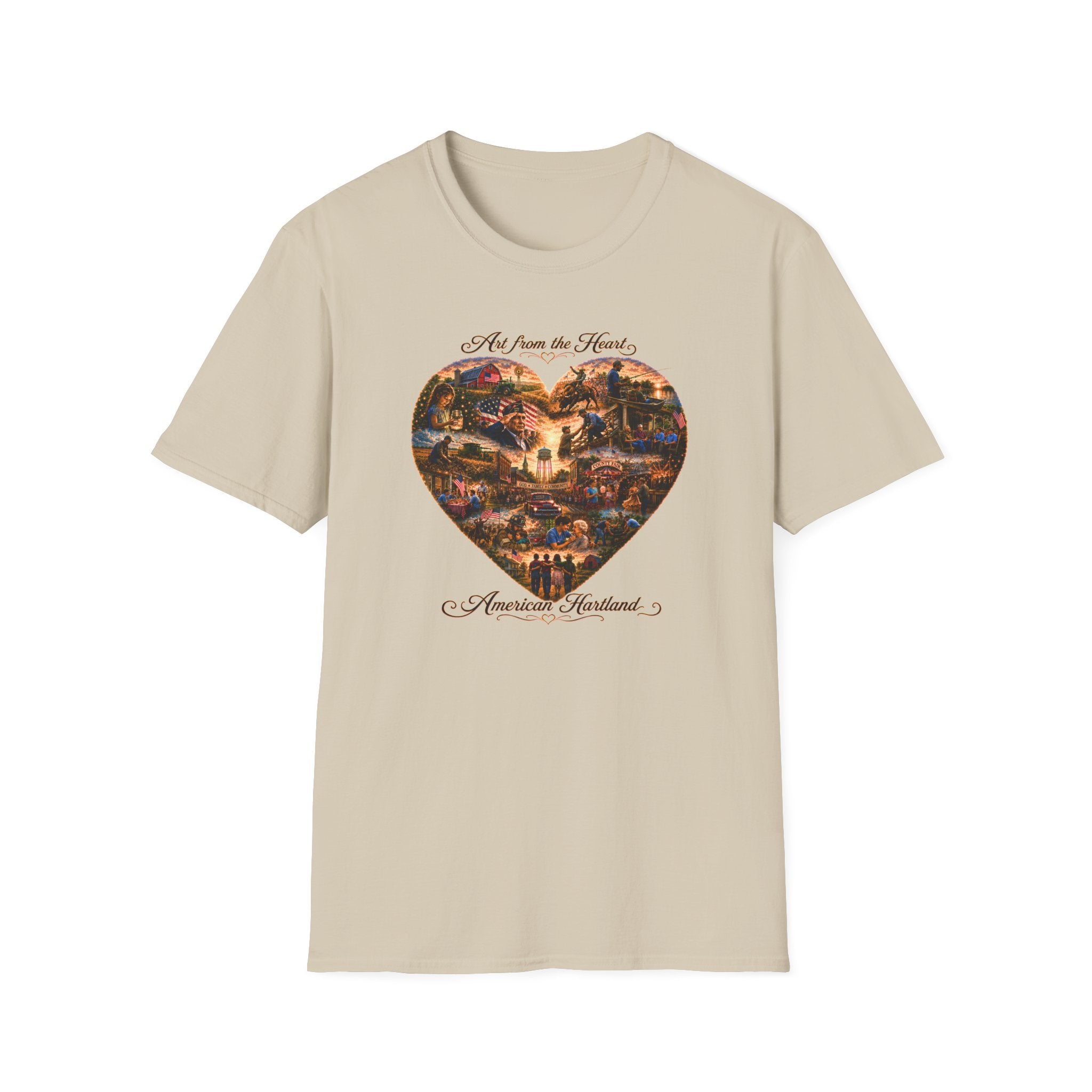 Heart Collage T-Shirt — "Art from the Heart" Vintage Scenic Design