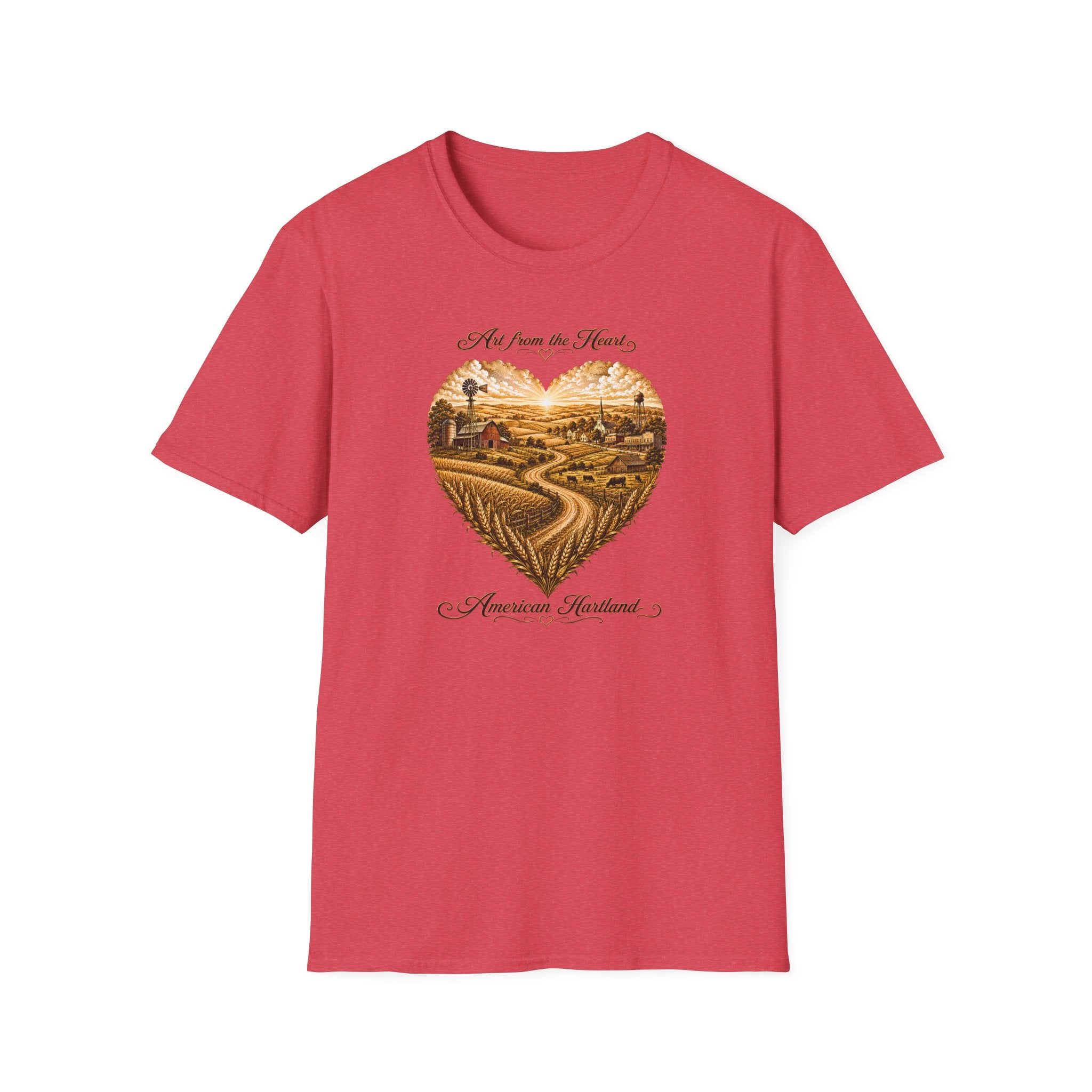 Heartland Farm T-Shirt — "Art from the Heart" Vintage Country Landscape