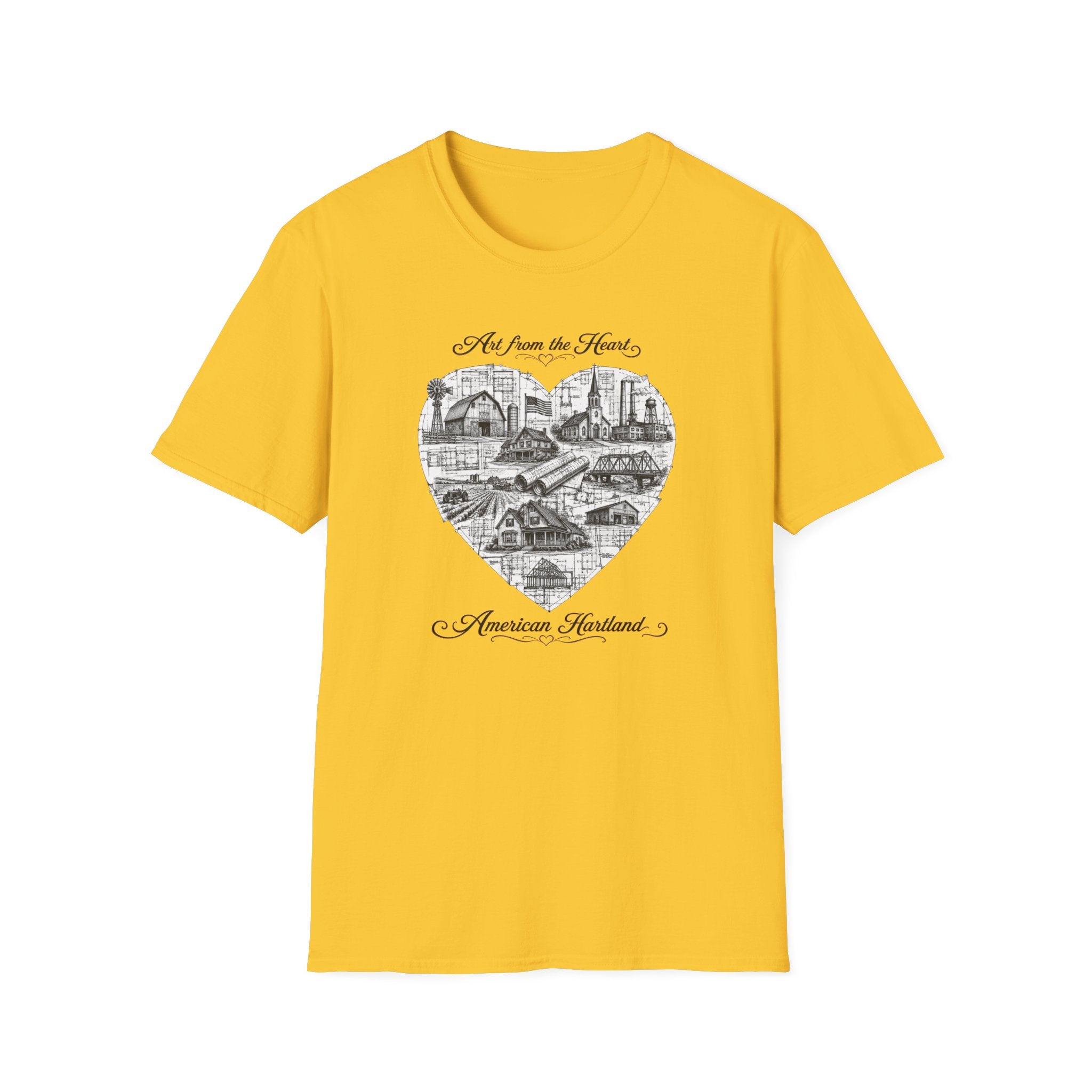 Heart Cityscape T-Shirt — "Art from the Heart" American Heartland Illustration