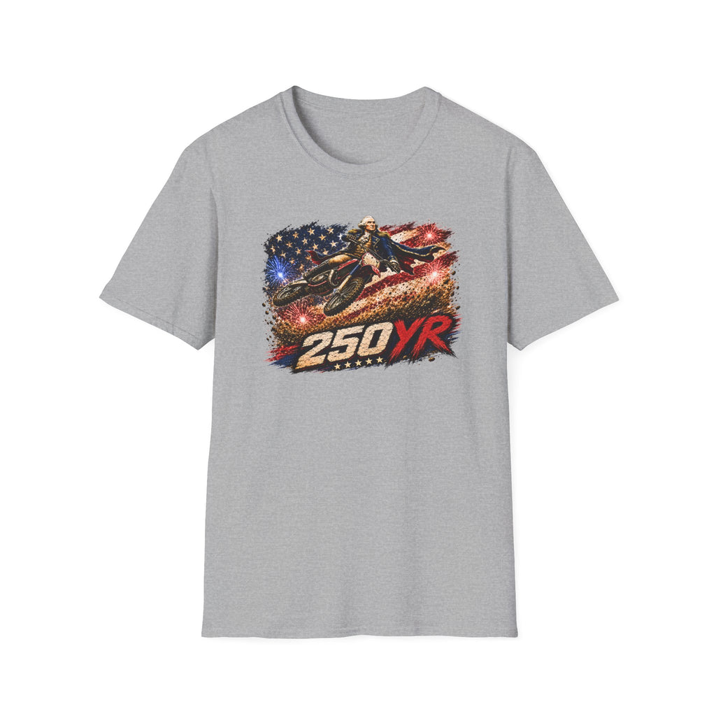 250YR American Flag Motorcycle T‑Shirt — Patriotic Biker Tee