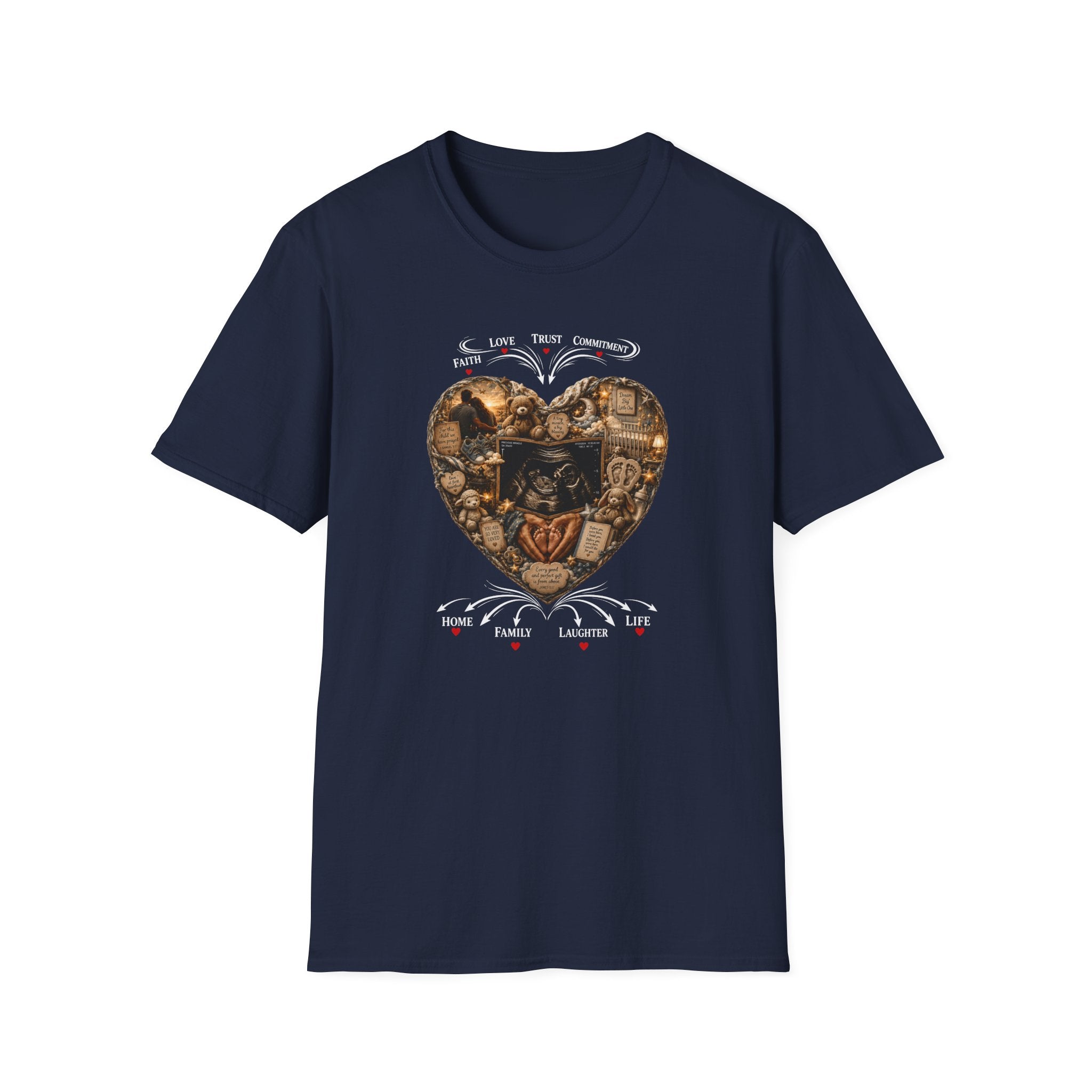 Memorial Heart T-Shirt — Faith, Love, Trust, Commitment Tee