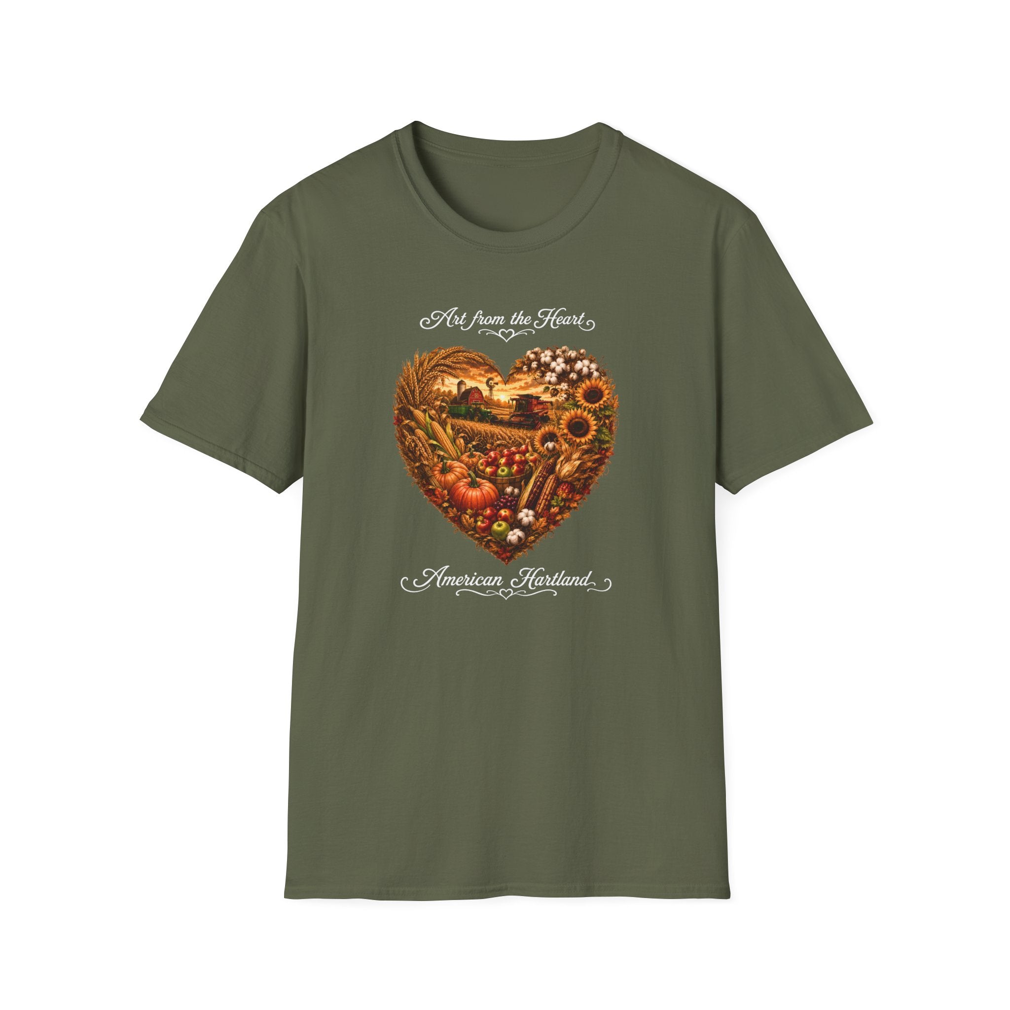 Heartland Harvest T-Shirt — "Art from the Heart" Autumn Farm Design