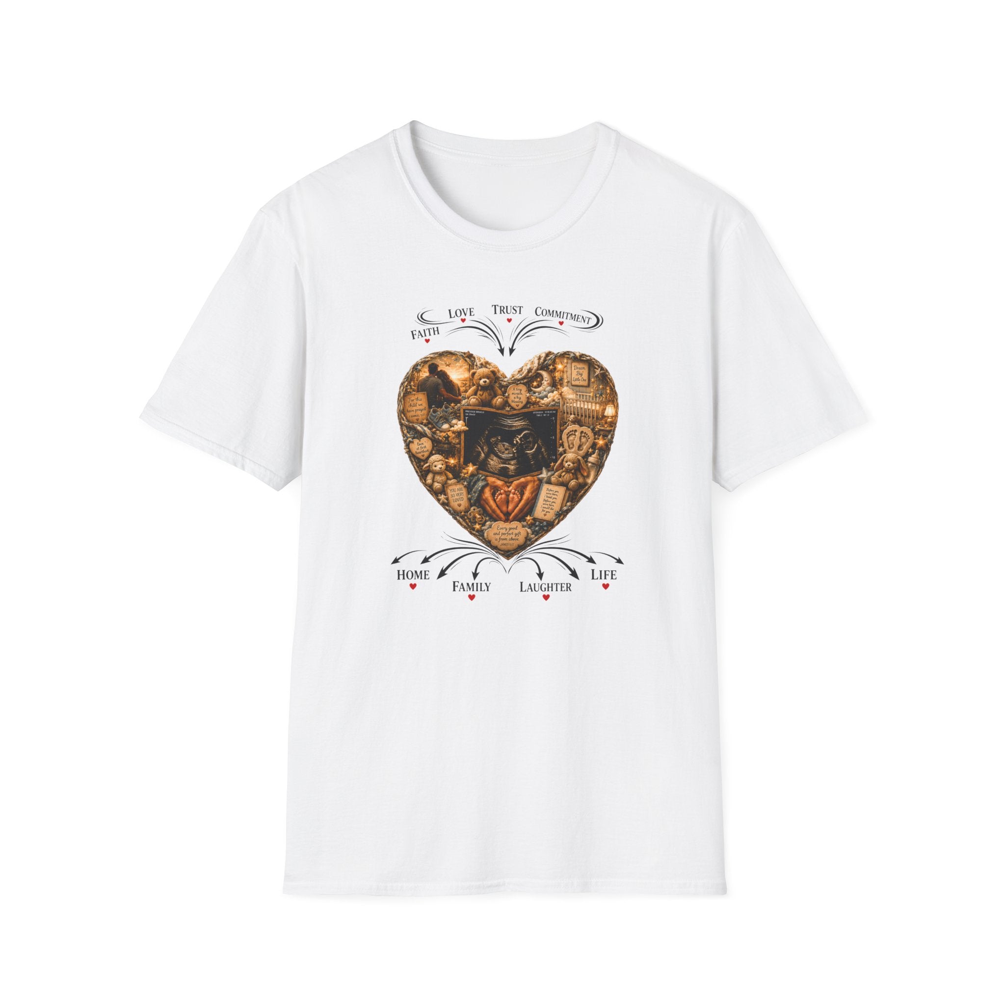 Memorial Heart T-Shirt — Faith, Love, Trust, Commitment Tee