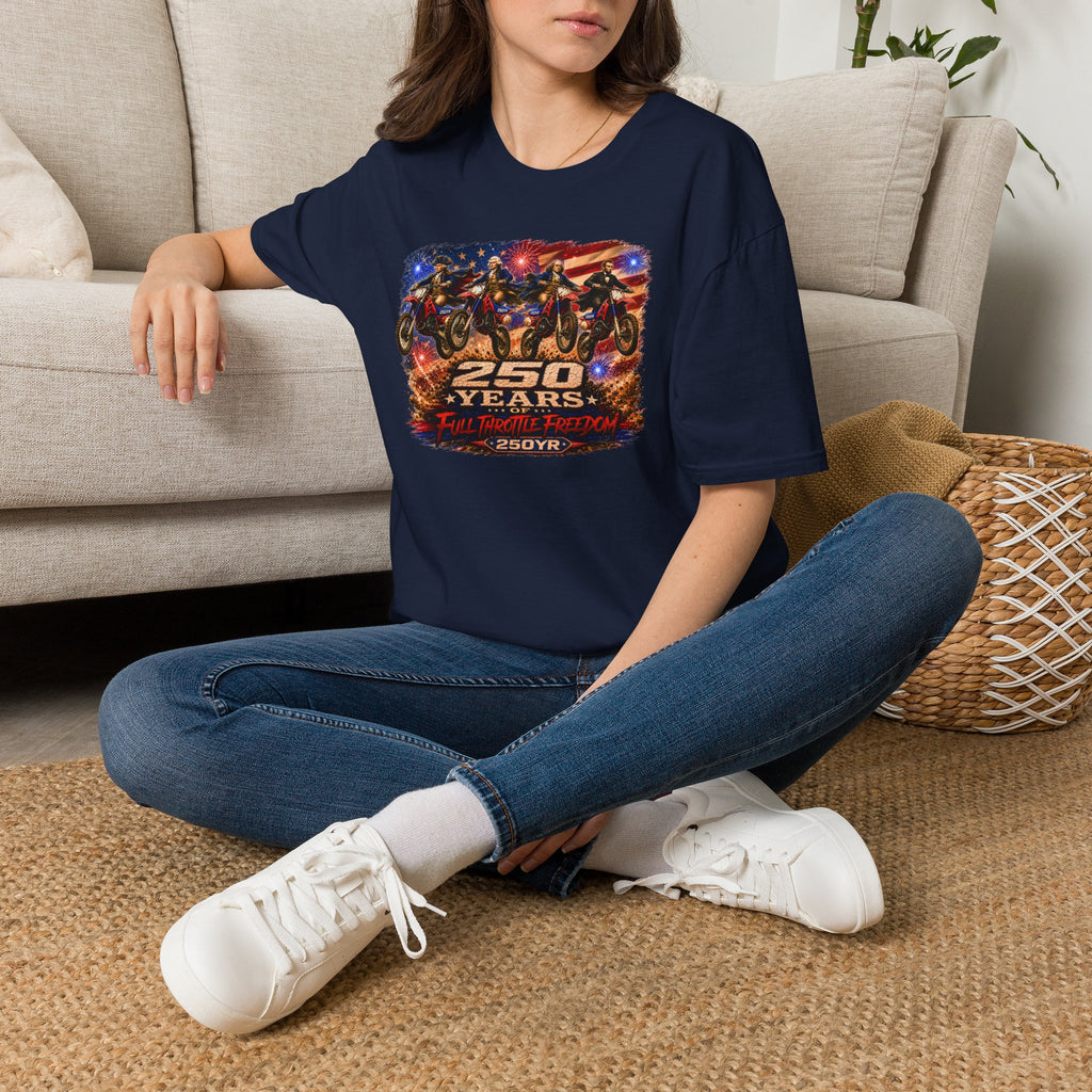 Motorcycle 250 Years T‑Shirt — Full Throttle Freedom Graphic Tee