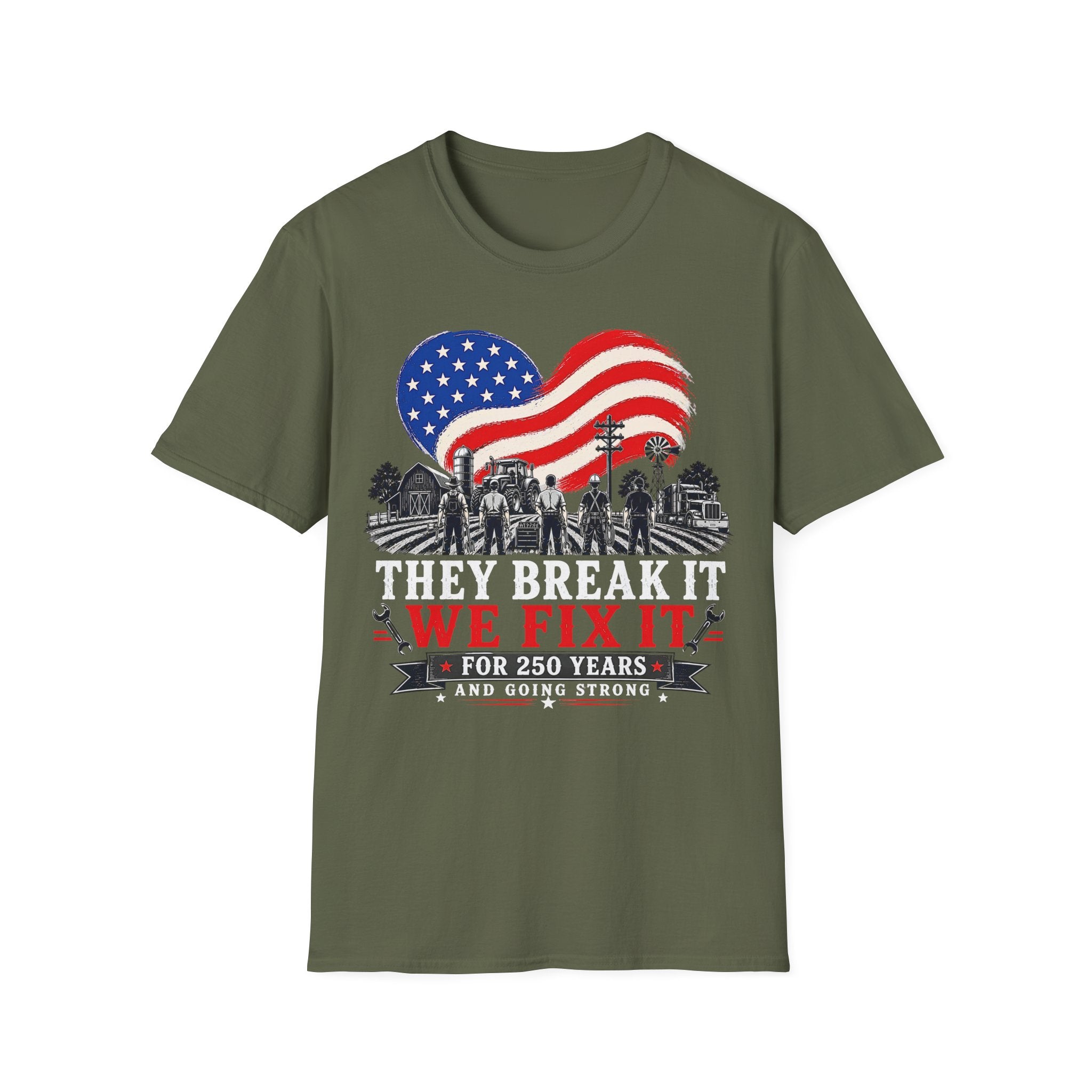 They Break It We Fix It USA Flag T-Shirt