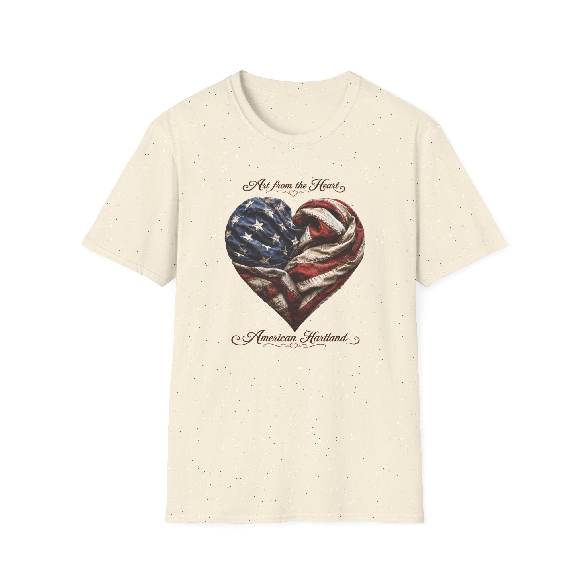 Patriotic Heart T-Shirt — “Art From the Heart” American Flag Tee