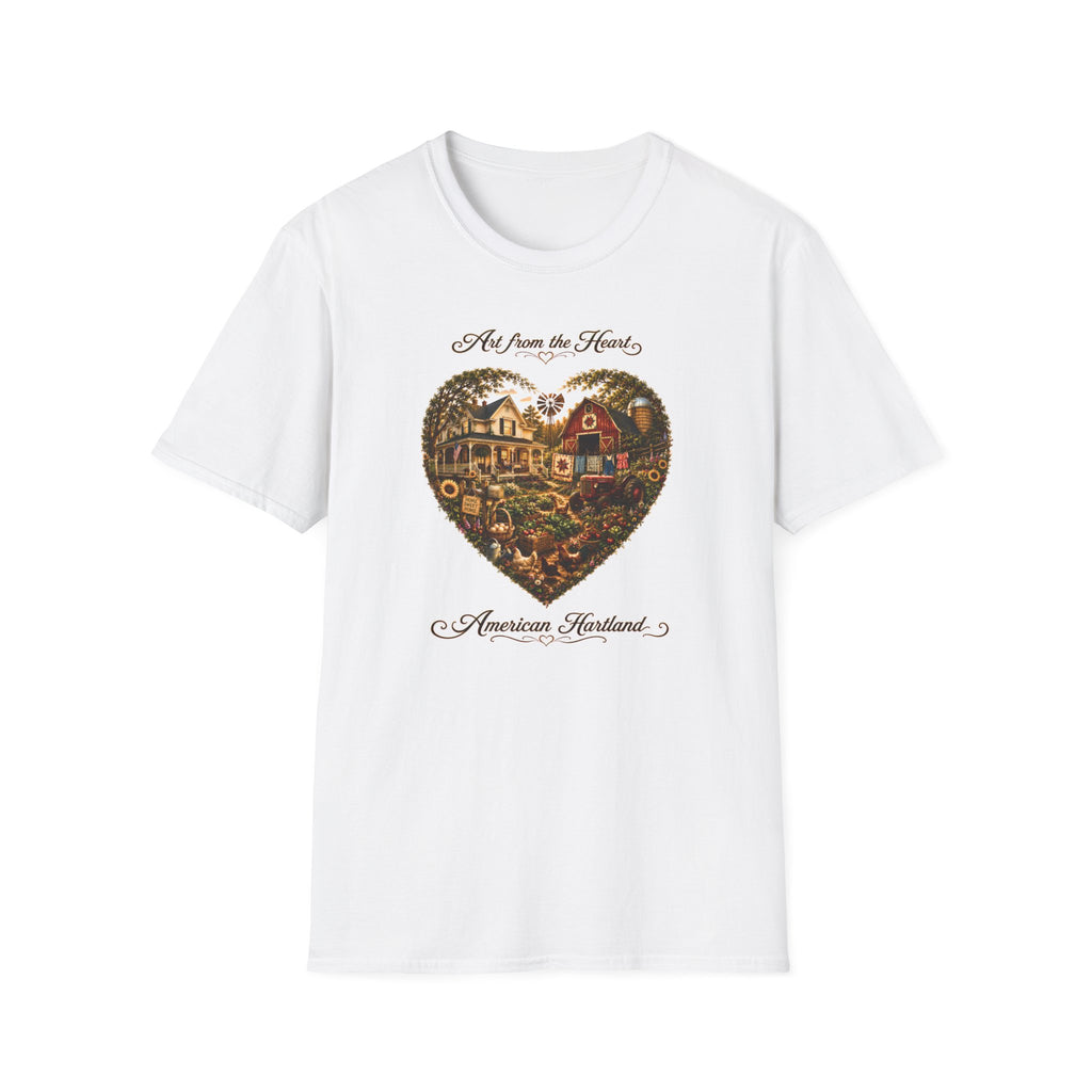Heartland Farm Heart Graphic T-Shirt — "Art from the Heart" Rustic Cottage Tee