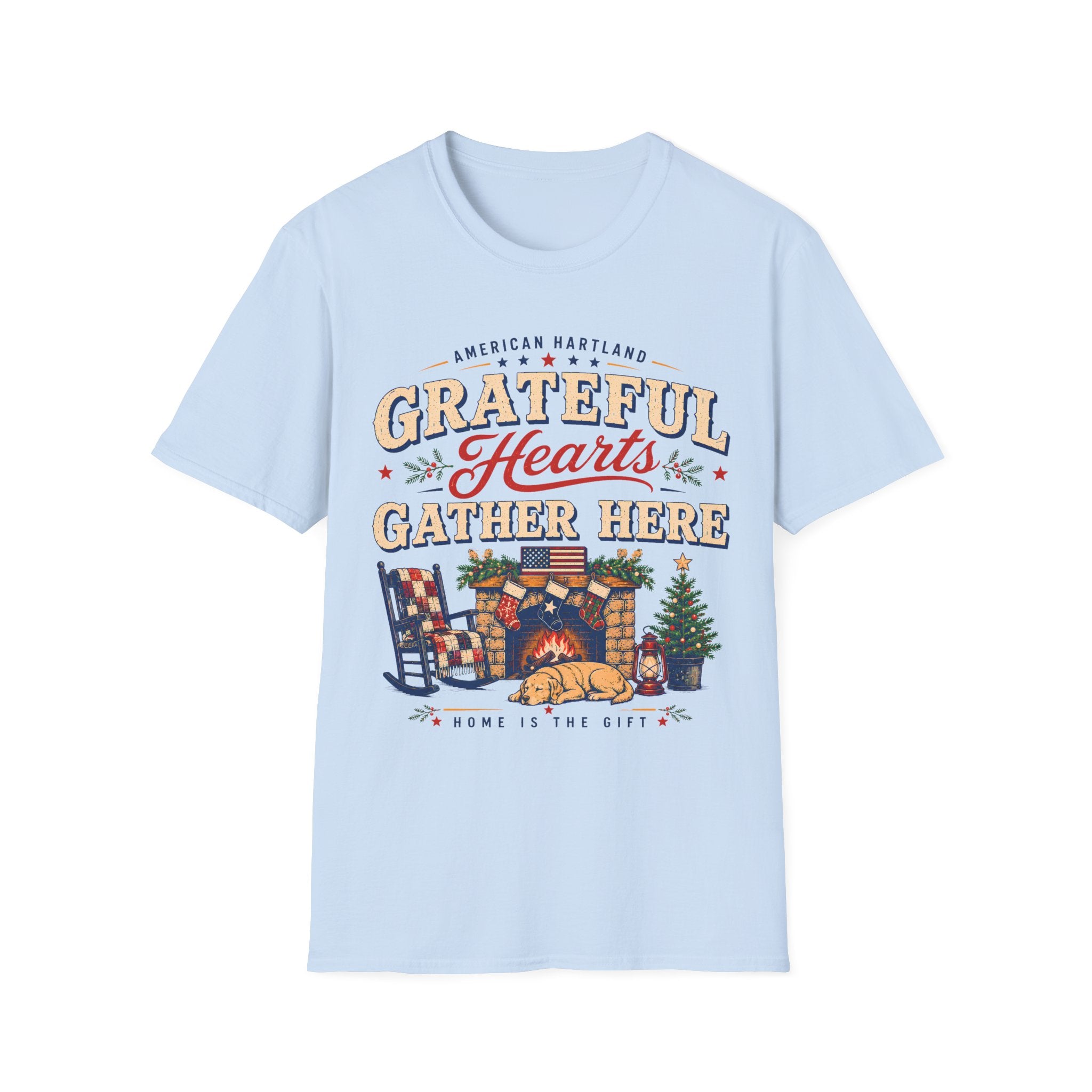 Grateful Hearts Gather Here fireplace T-Shirt