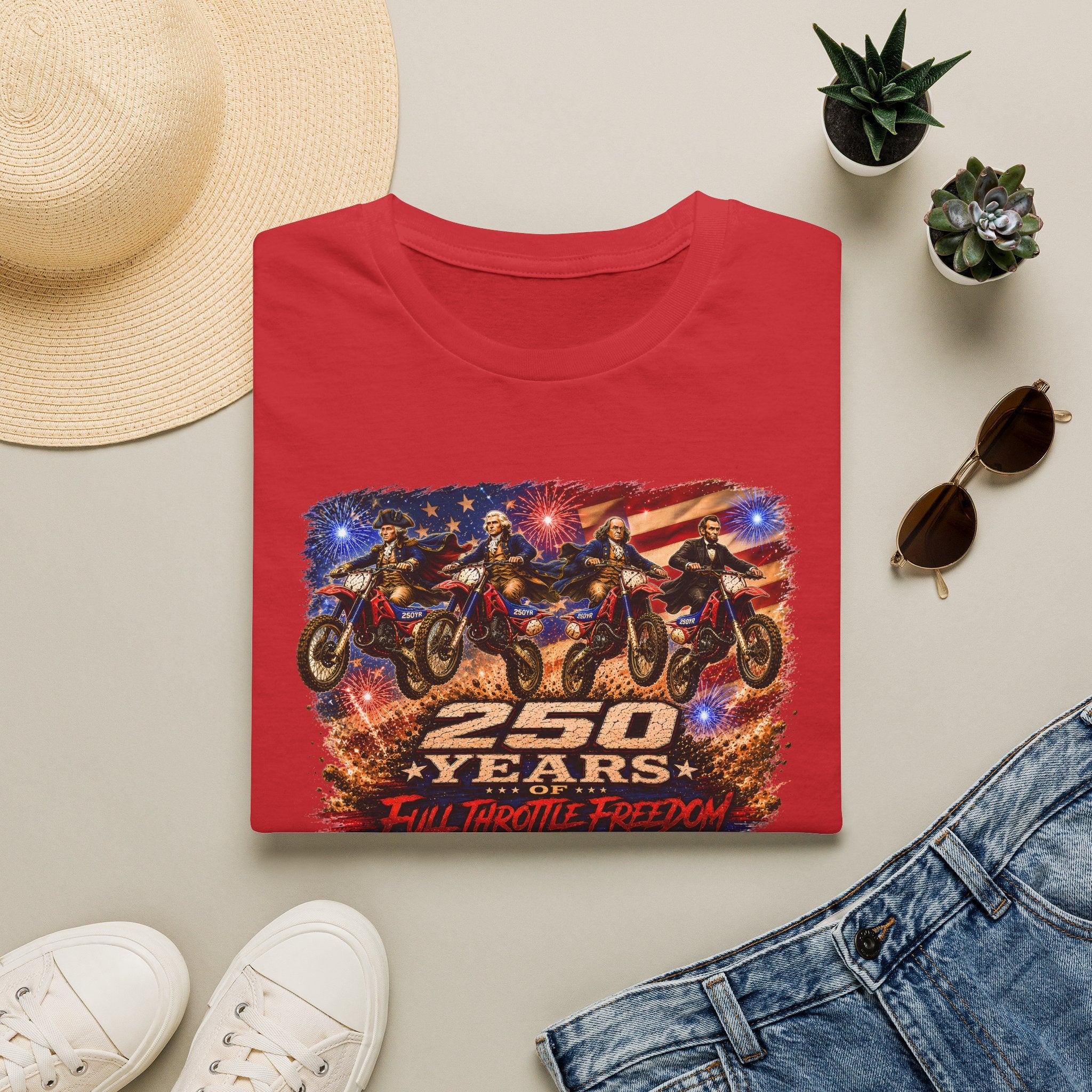 Motorcycle 250 Years T‑Shirt — Full Throttle Freedom Graphic Tee